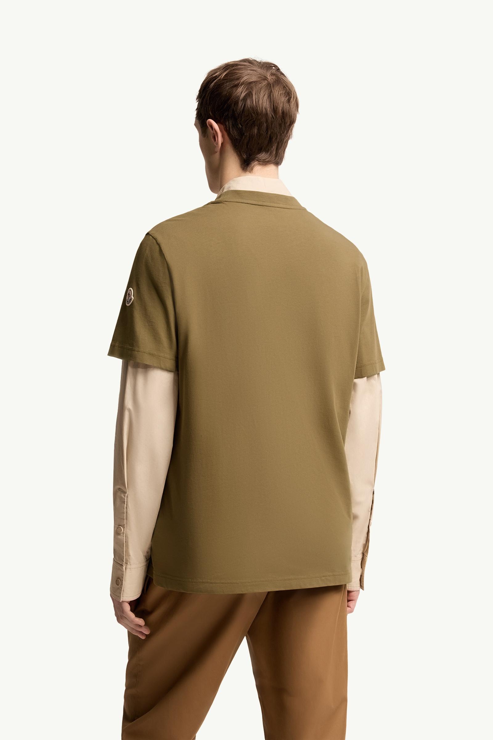 Moncler Logo Print Cotton T-Shirt Olive Green Olive Green