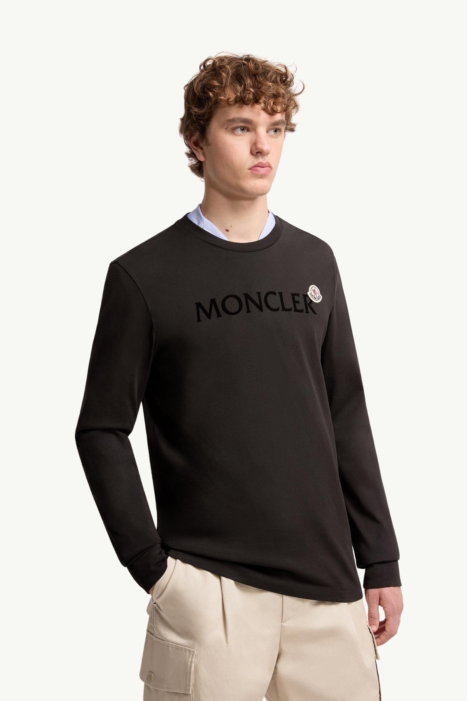 Moncler Logo Cotton Sweatshirt Black Black