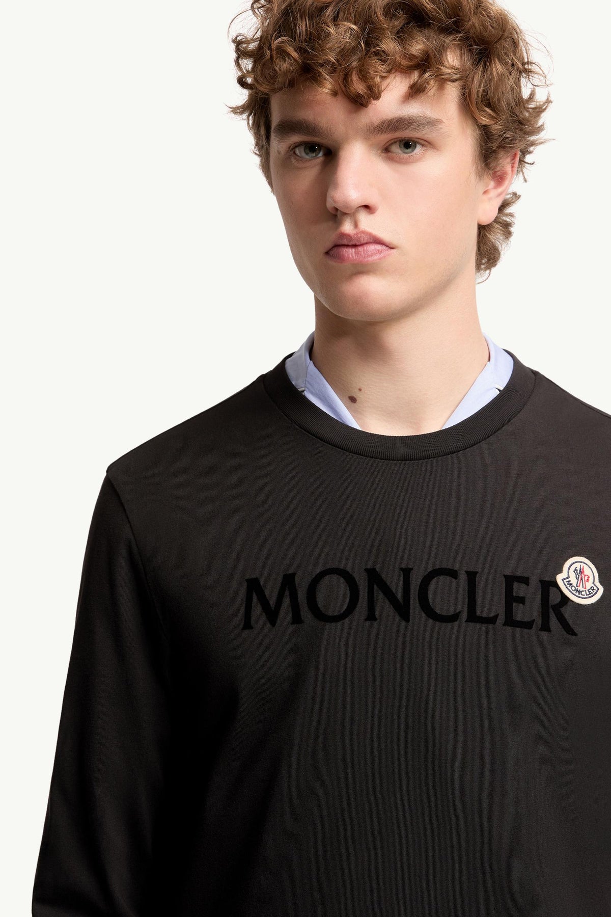 Moncler Logo Cotton Sweatshirt Black Black