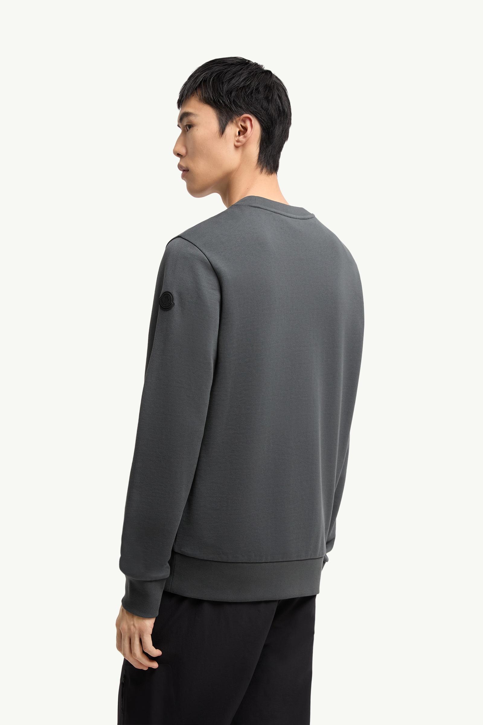 Moncler Logo Cotton Jersey Long Sleeve T-Shirt Dark Grey Dark Grey
