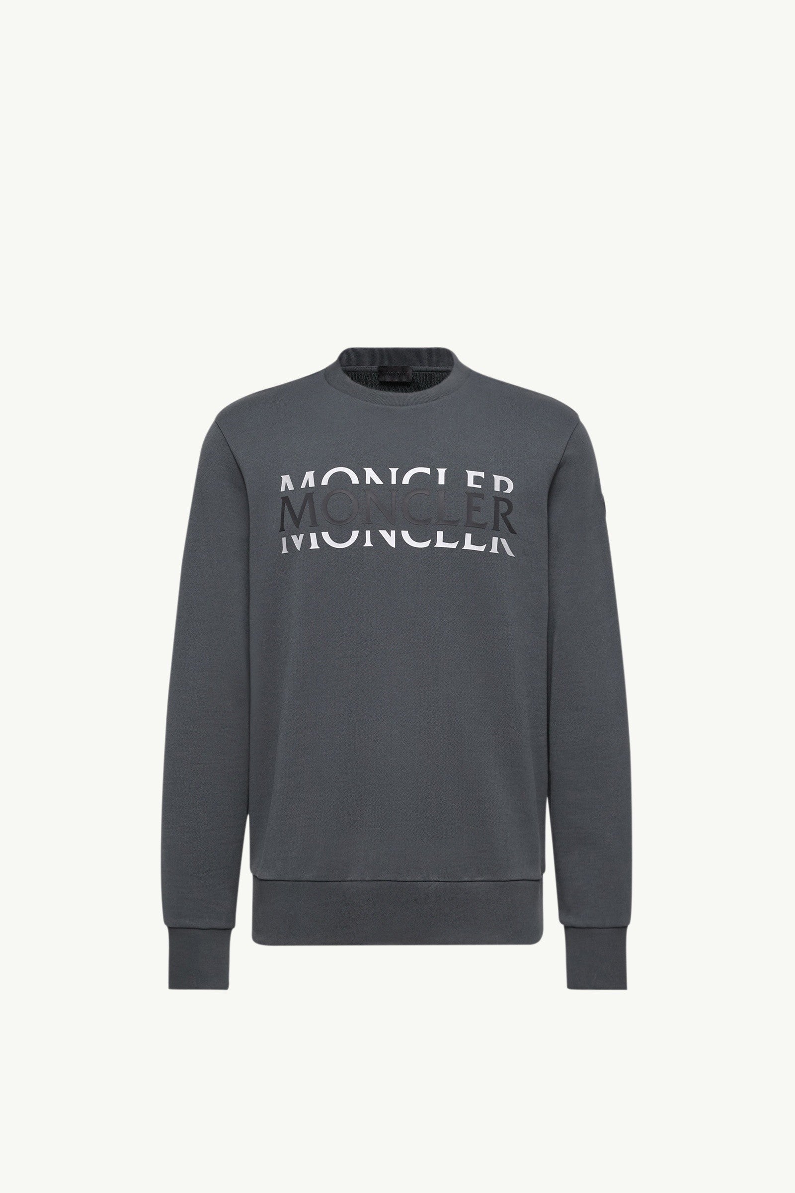 Moncler Logo Cotton Jersey Long Sleeve T-Shirt Dark Grey Dark Grey