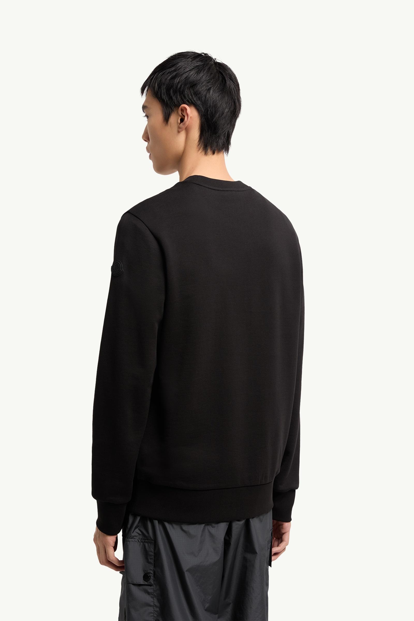 Moncler Logo Cotton Jersey Long Sleeve T-Shirt Black Black