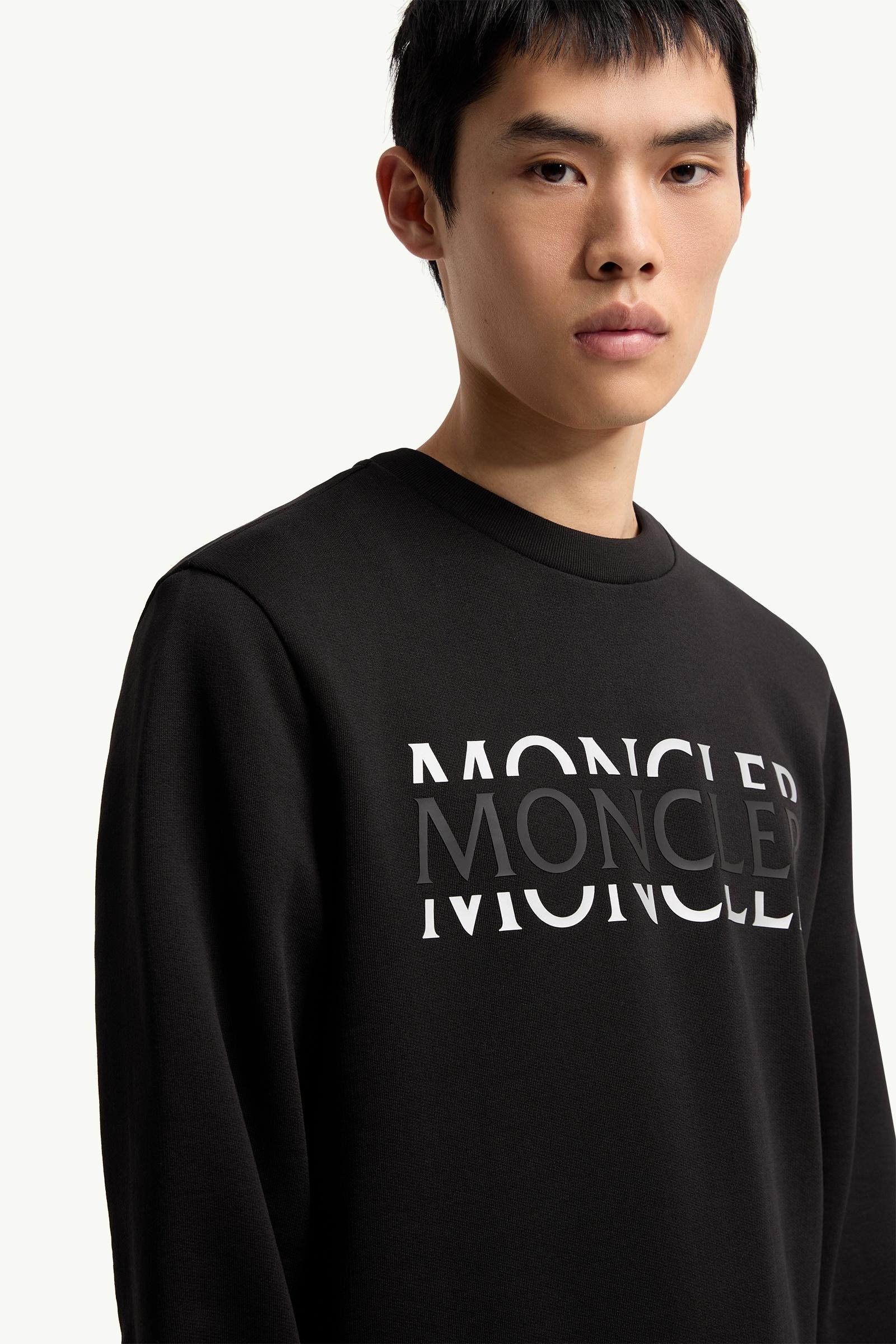 Moncler Logo Cotton Jersey Long Sleeve T-Shirt Black Black
