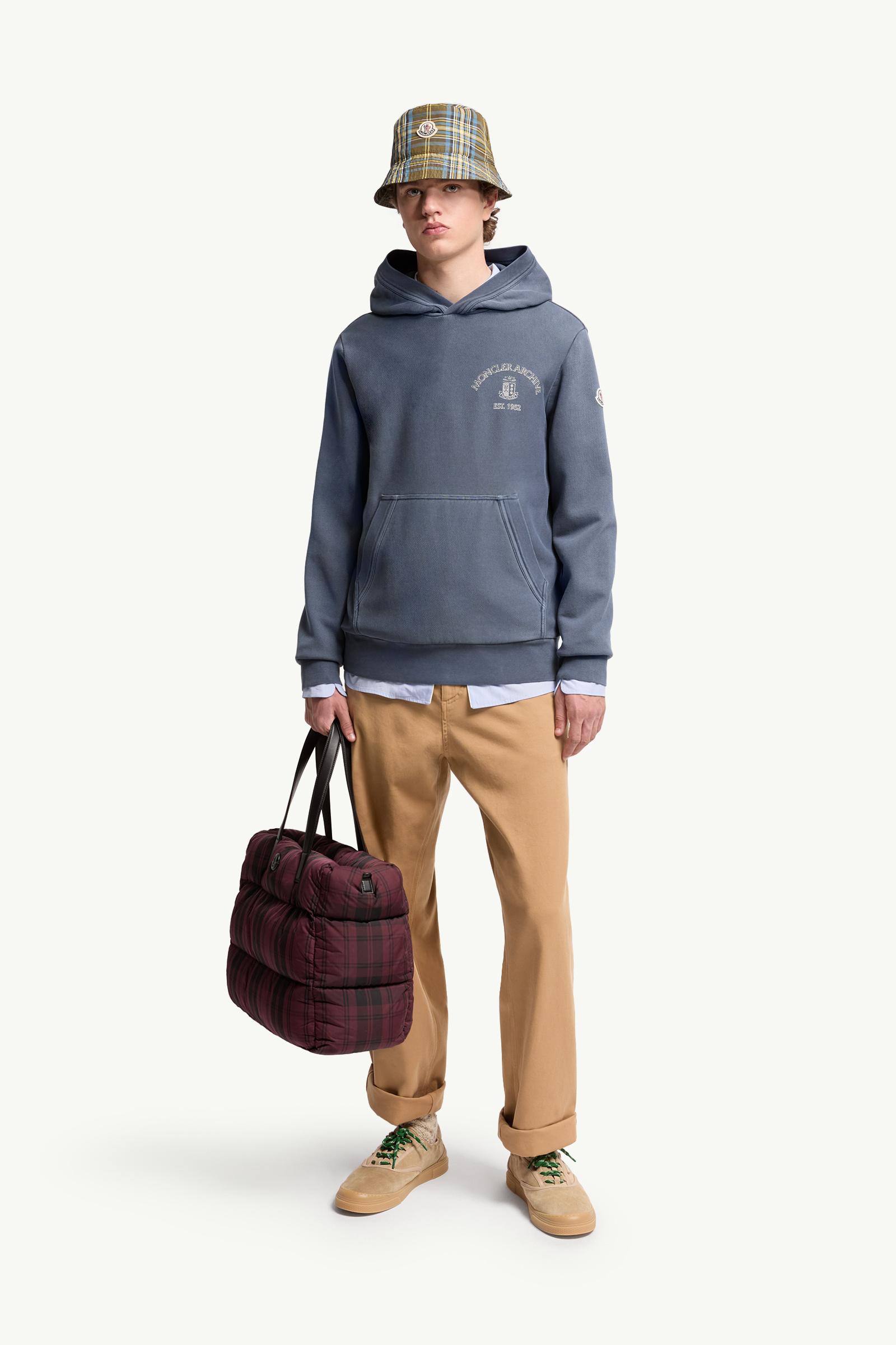 Moncler Rowing Logo Cotton Hoodie Cobalt Blue Cobalt Blue