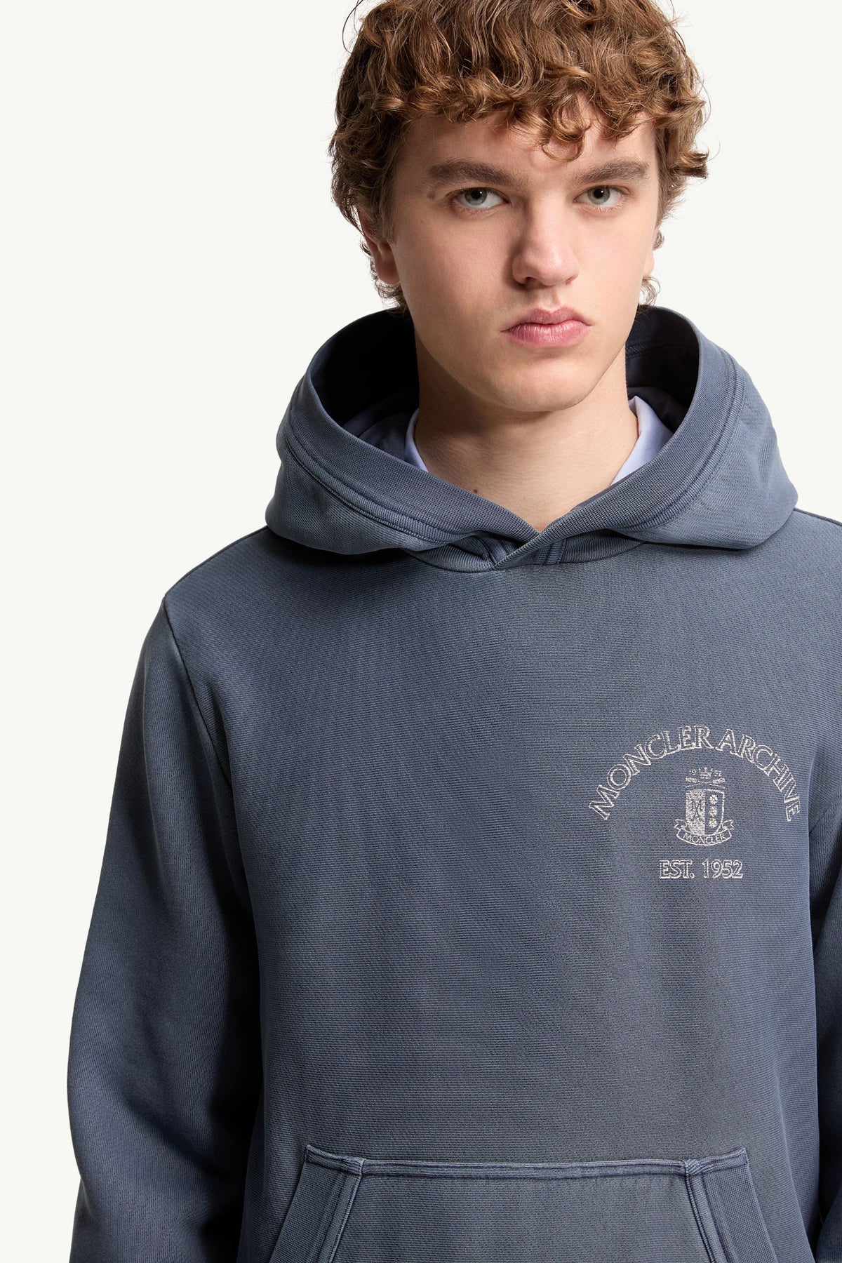 Moncler Rowing Logo Cotton Hoodie Cobalt Blue Cobalt Blue