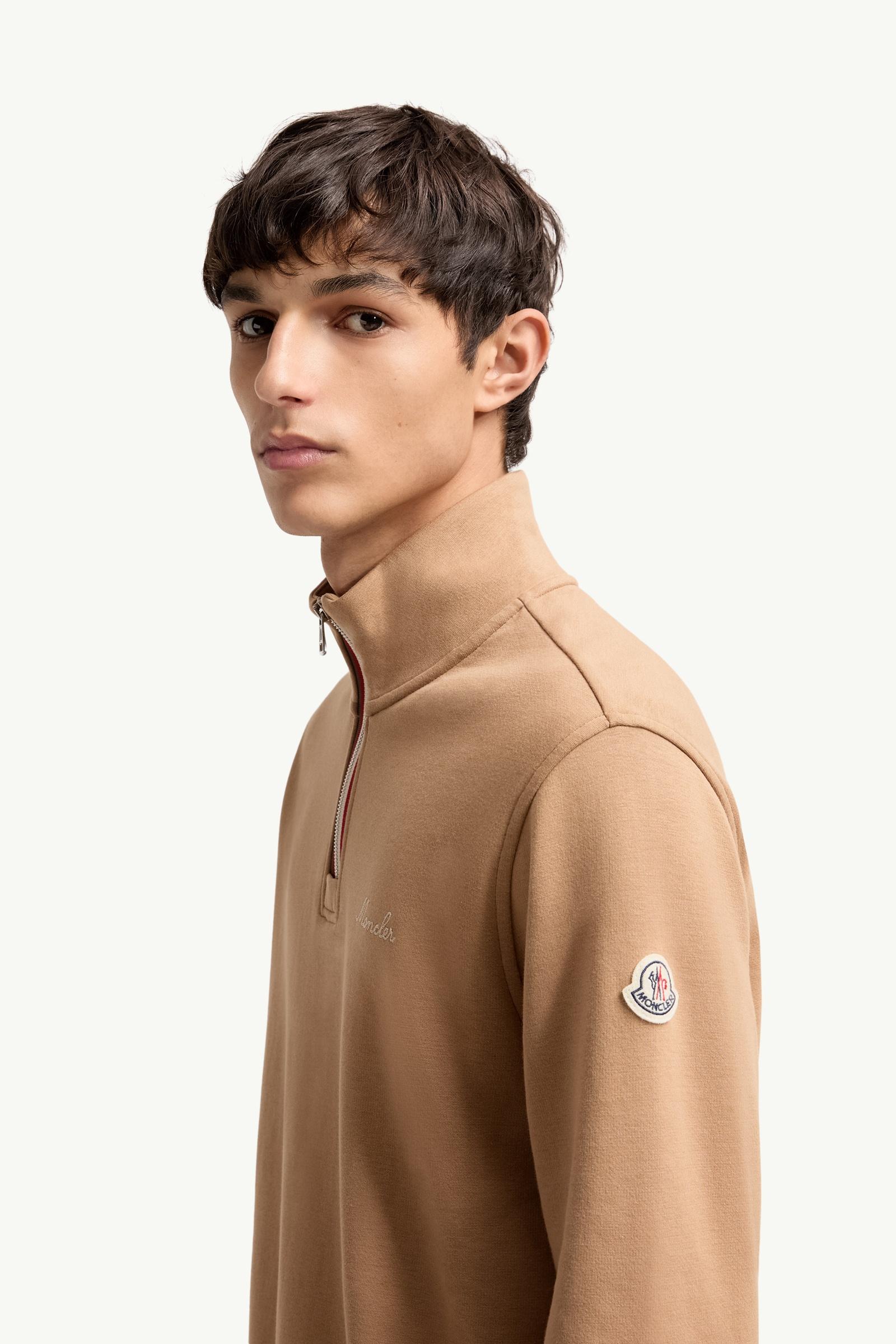 Moncler Embroidered Logo Turtleneck Sweatshirt Camel Beige Camel Beige