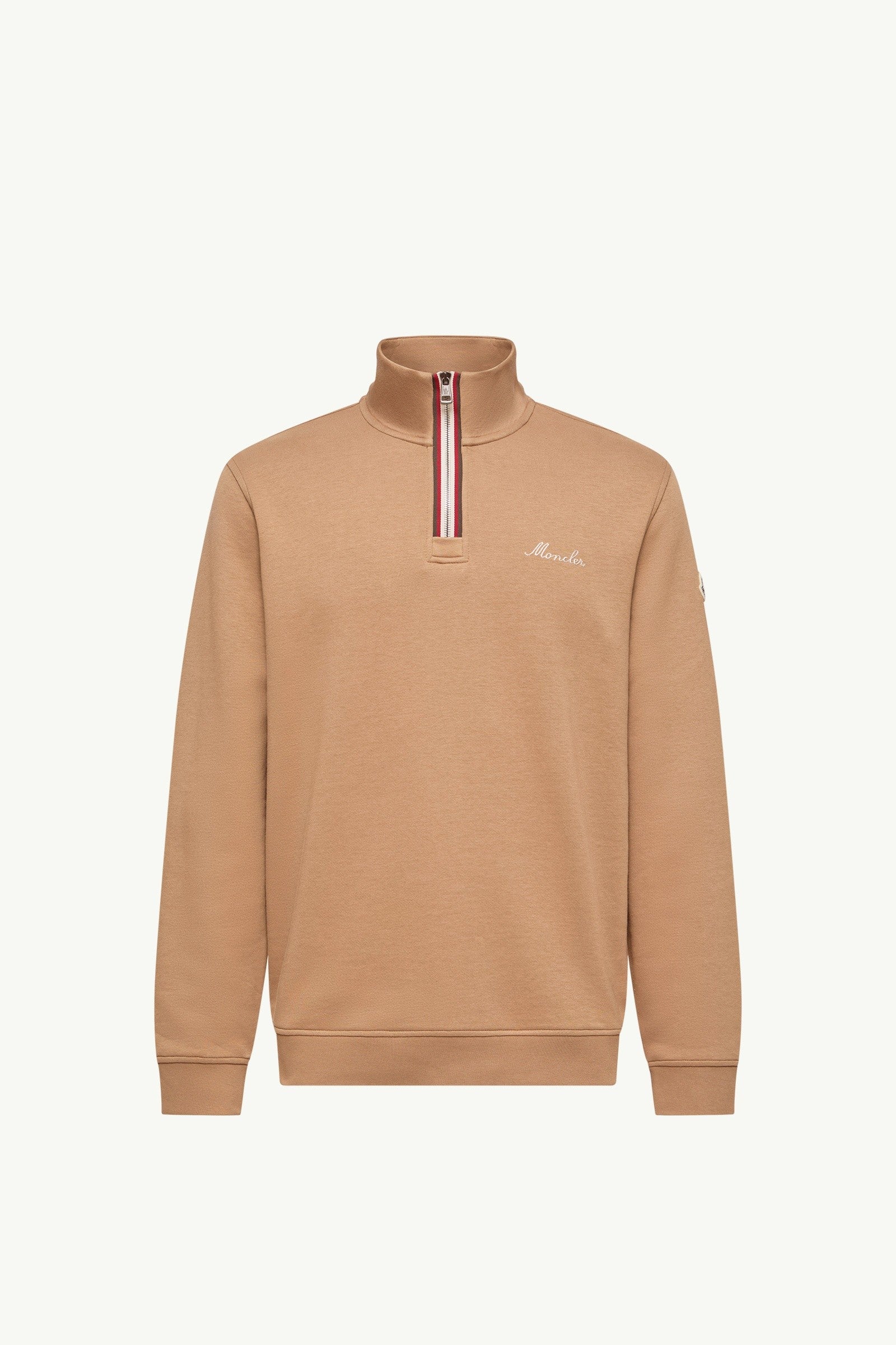 Moncler Embroidered Logo Turtleneck Sweatshirt Camel Beige Camel Beige