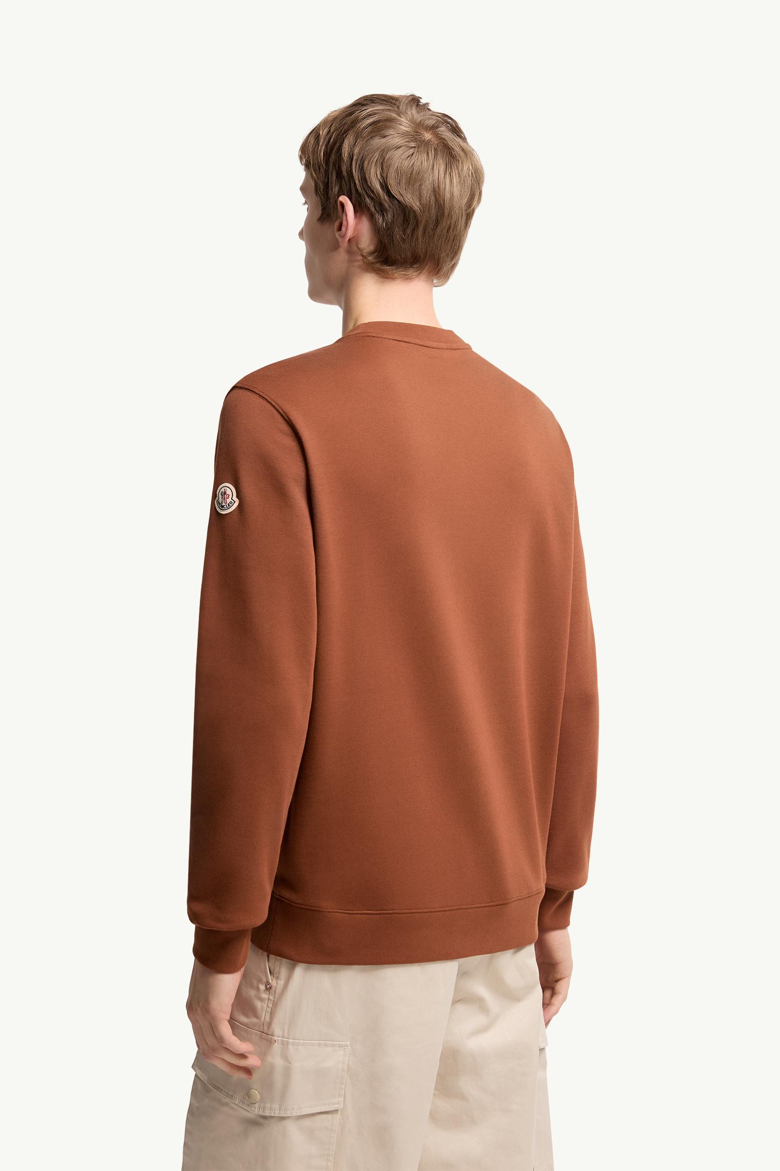 Moncler Cotton Blend Logo Sweatshirt Red Brown Red Brown