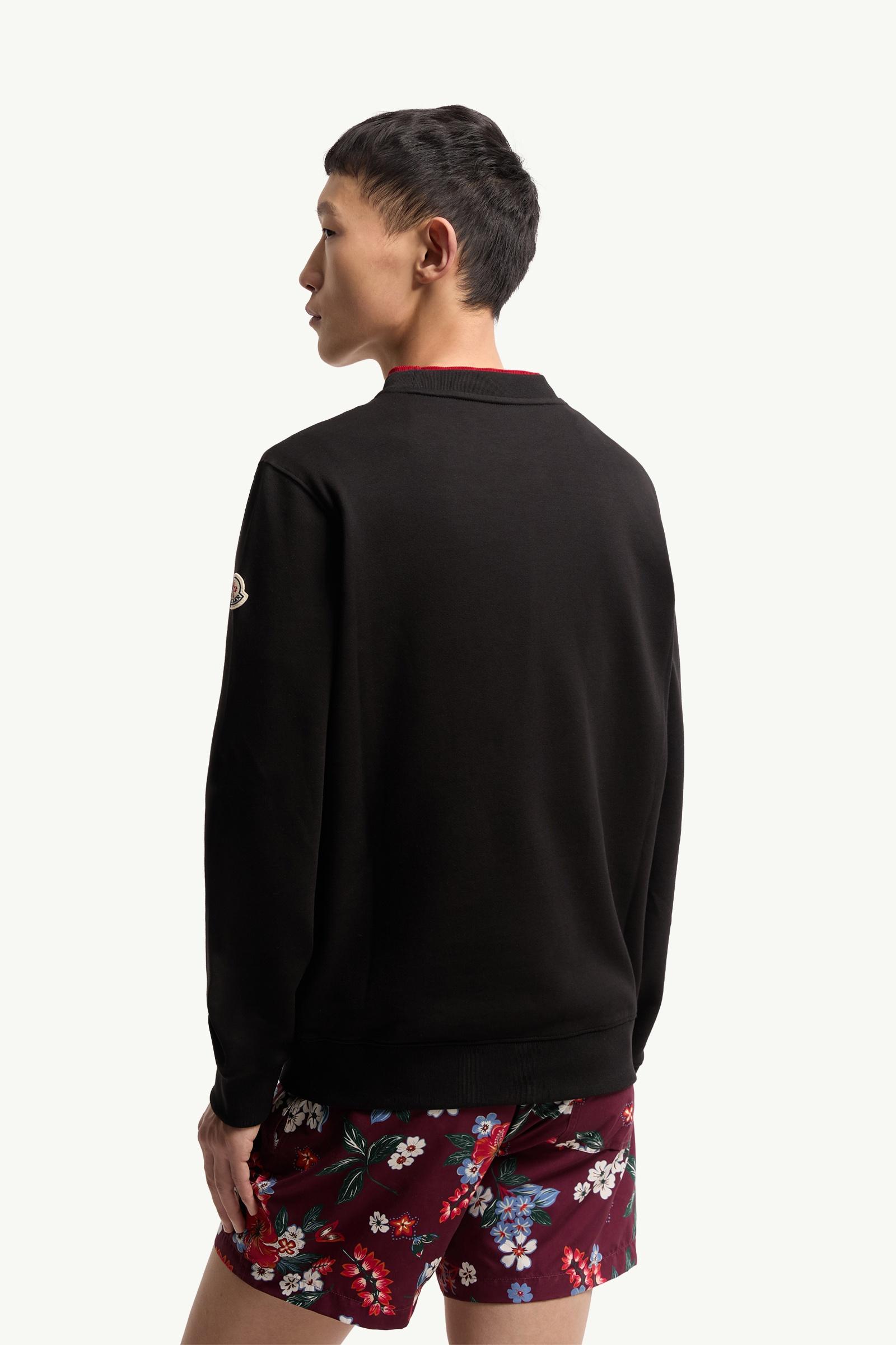 Moncler Cotton Blend Logo Sweatshirt Black Black