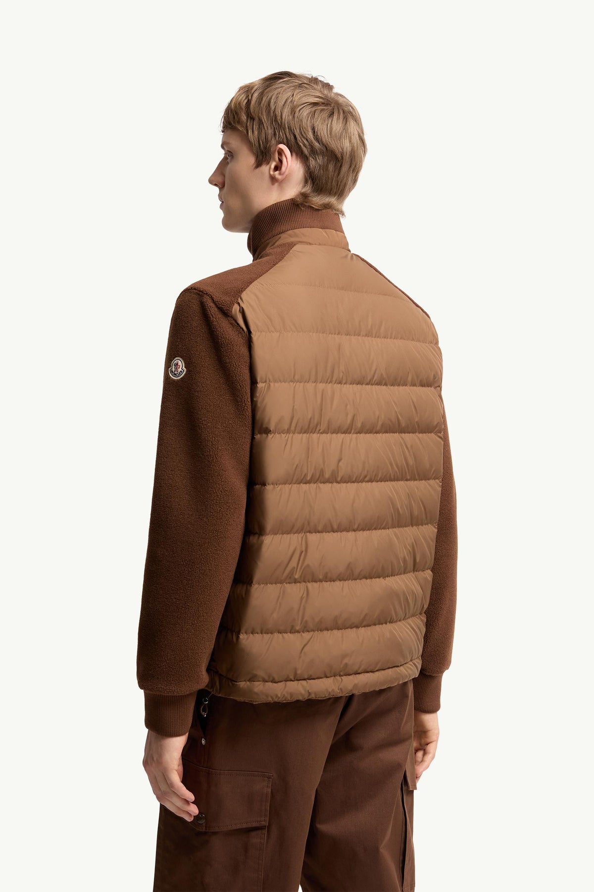 Moncler Padded Teddy Zip-Up Sweatshirt Brown Brown