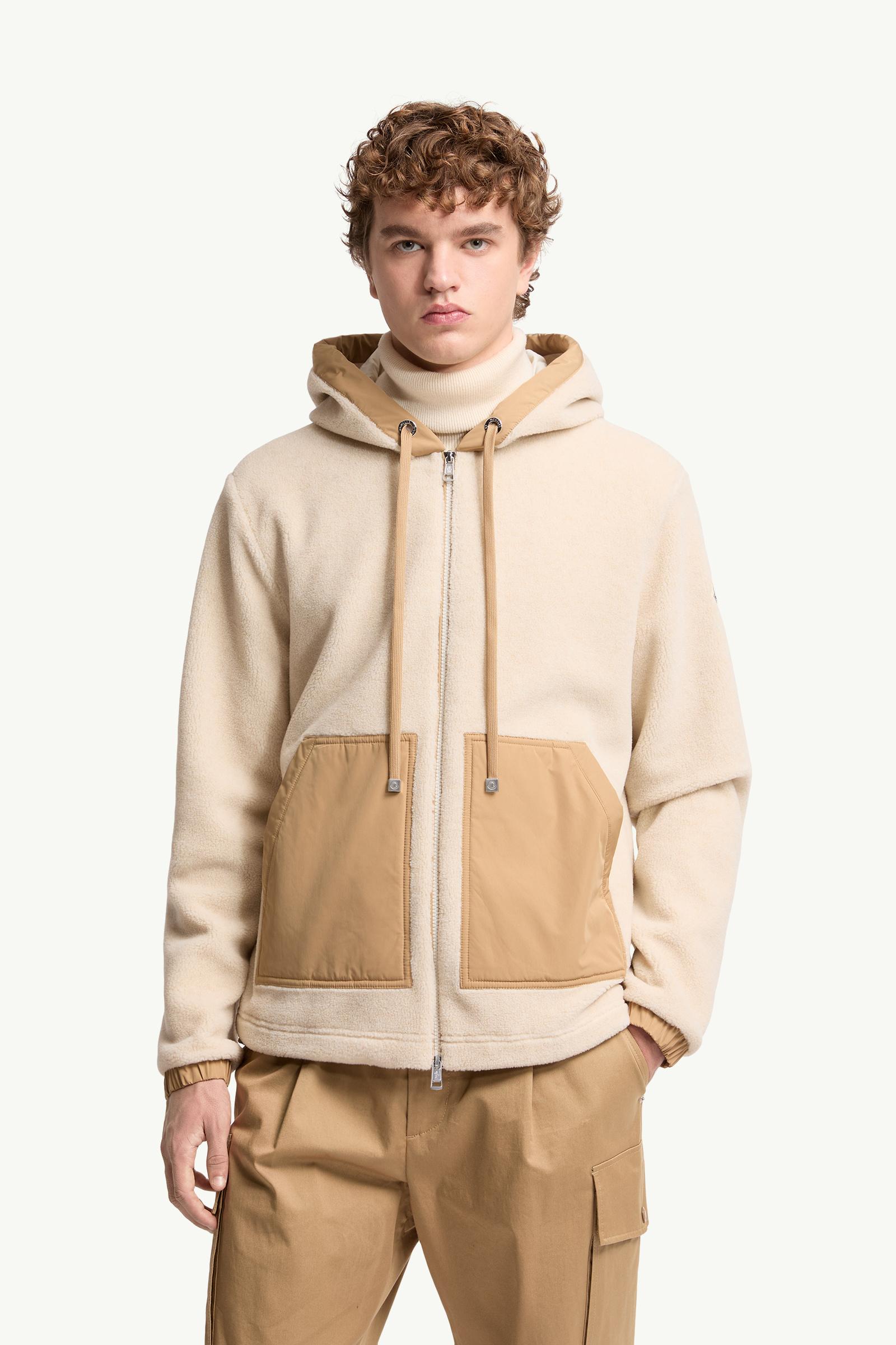 Moncler Teddy Zip-Up Hoodie Light Beige Light Beige