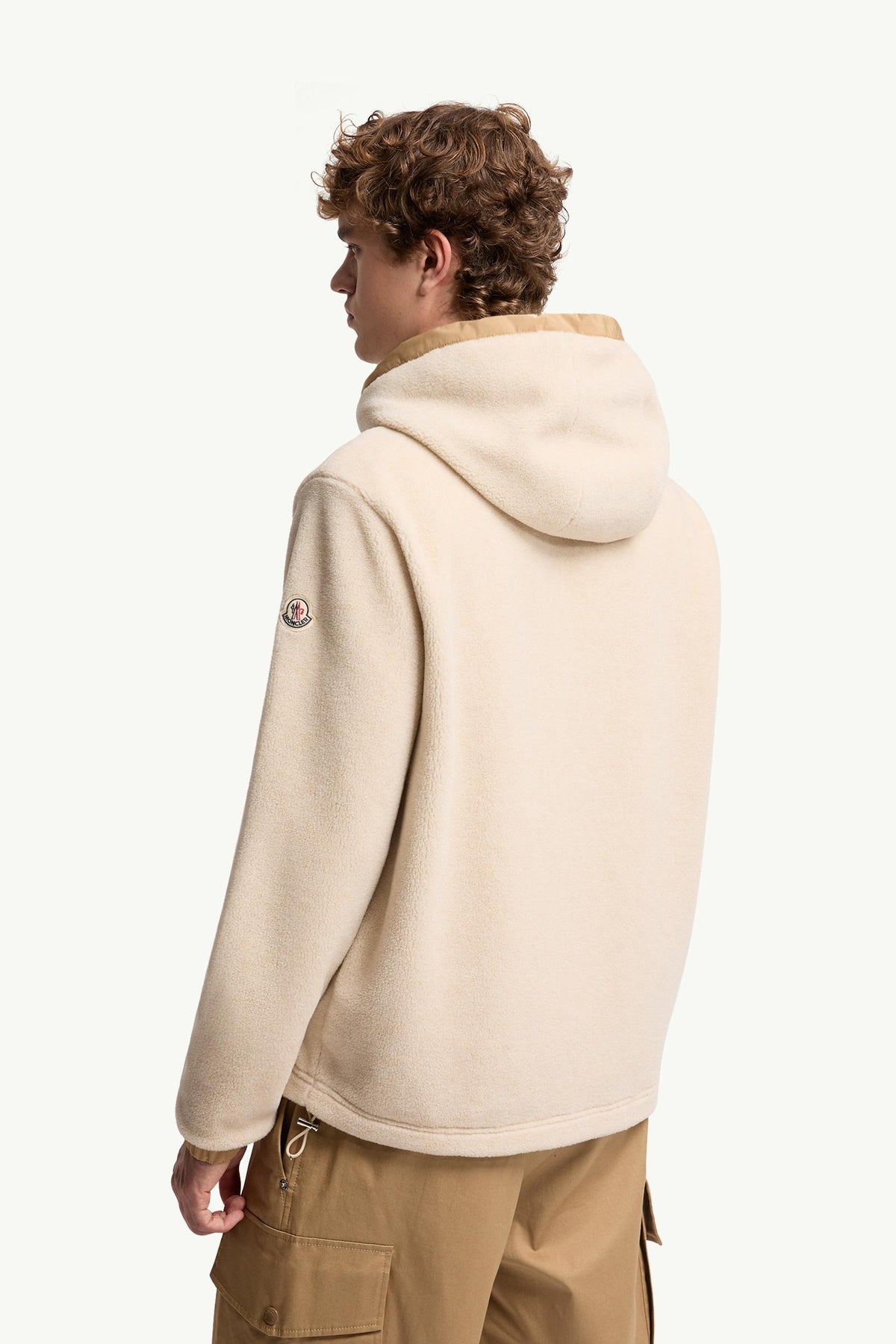 Moncler Teddy Zip-Up Hoodie Light Beige Light Beige