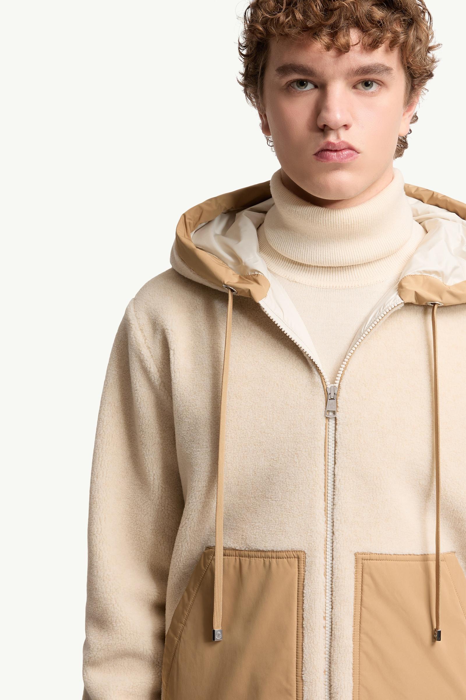 Moncler Teddy Zip-Up Hoodie Light Beige Light Beige
