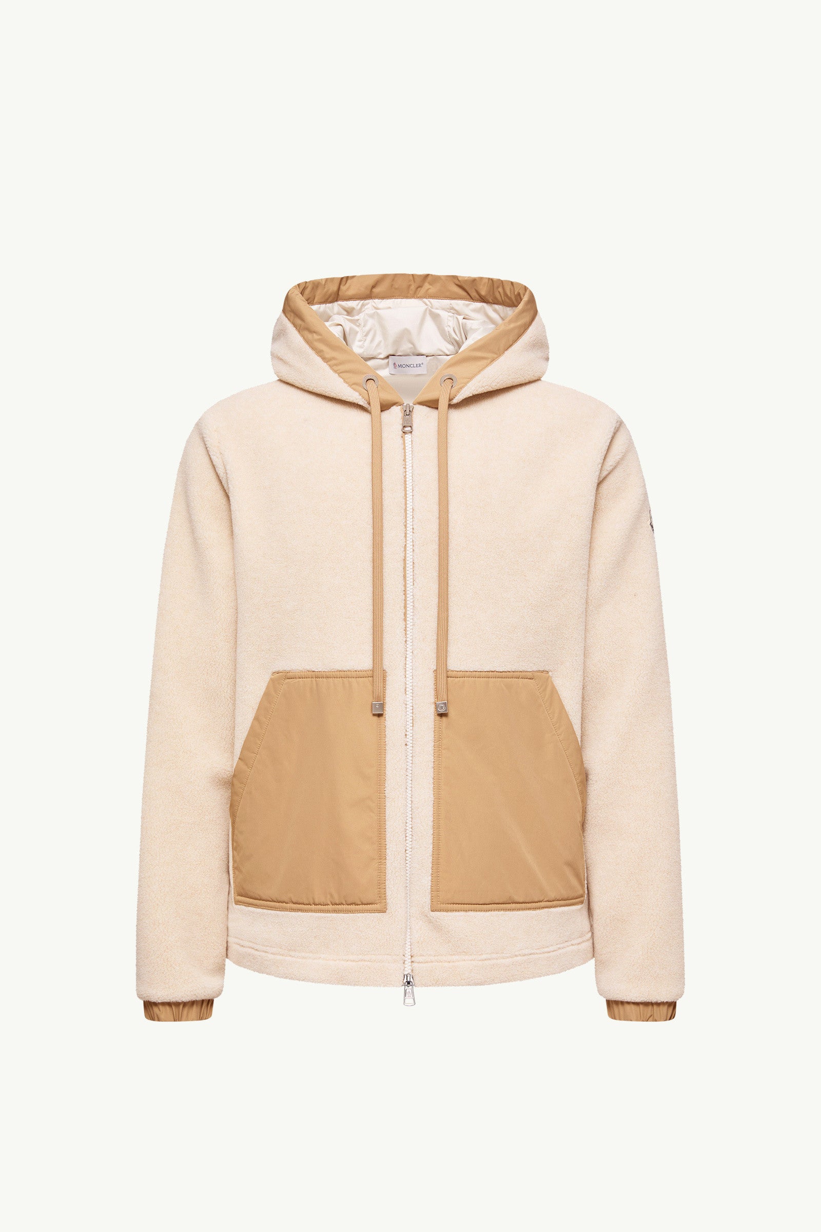 Moncler Teddy Zip-Up Hoodie Light Beige Light Beige