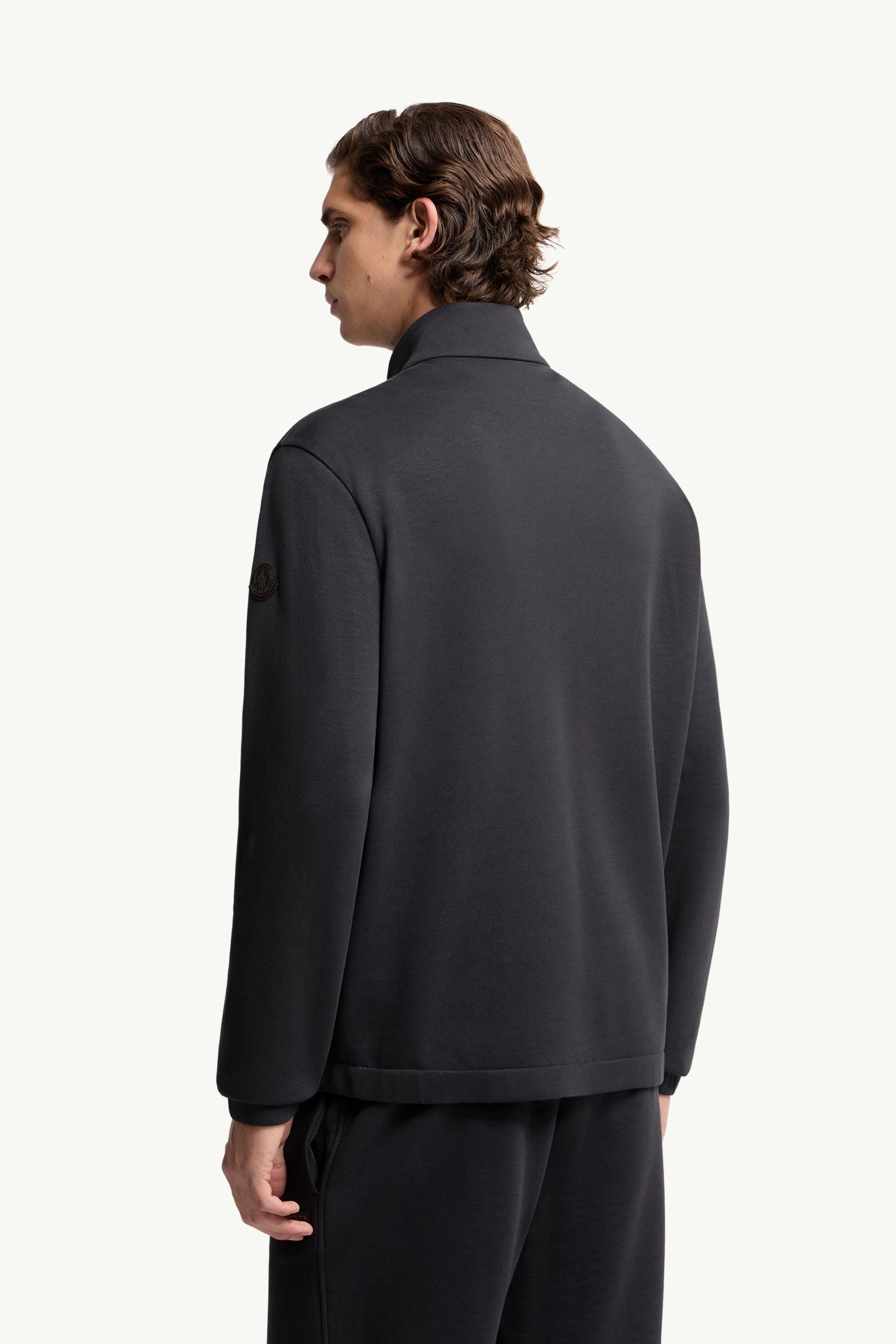 Moncler Cotton Blend Zip-Up Sweatshirt Dark Blue Dark Blue