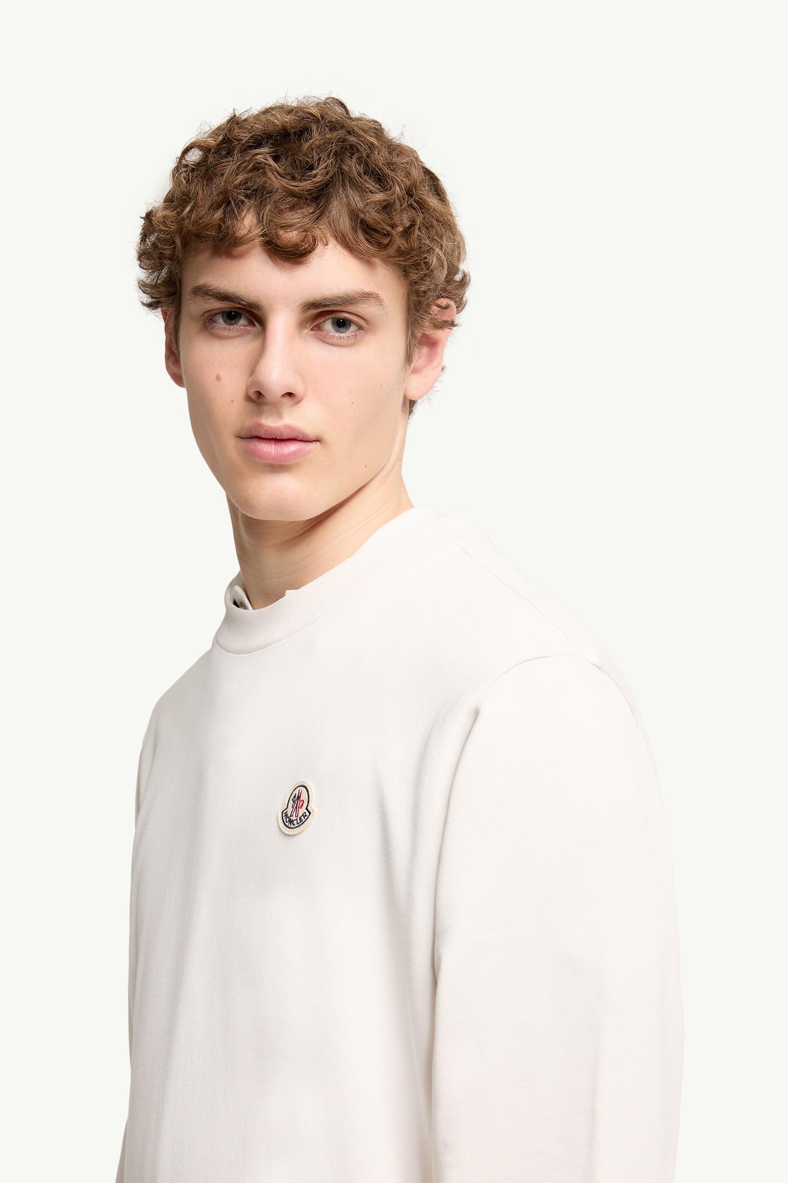 Moncler Logo Patch Cotton Sweatshirt White White