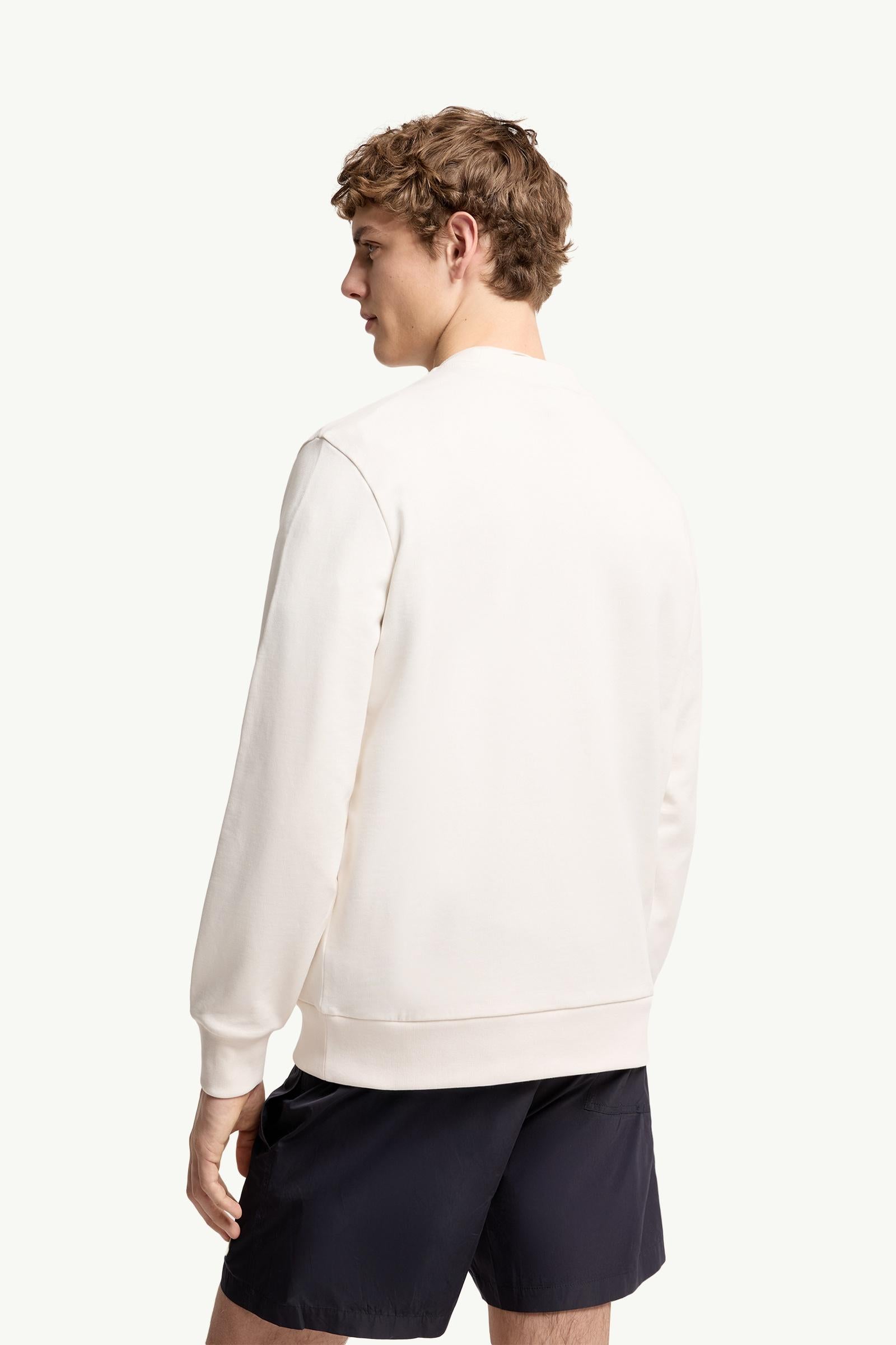 Moncler Logo Patch Cotton Sweatshirt White White