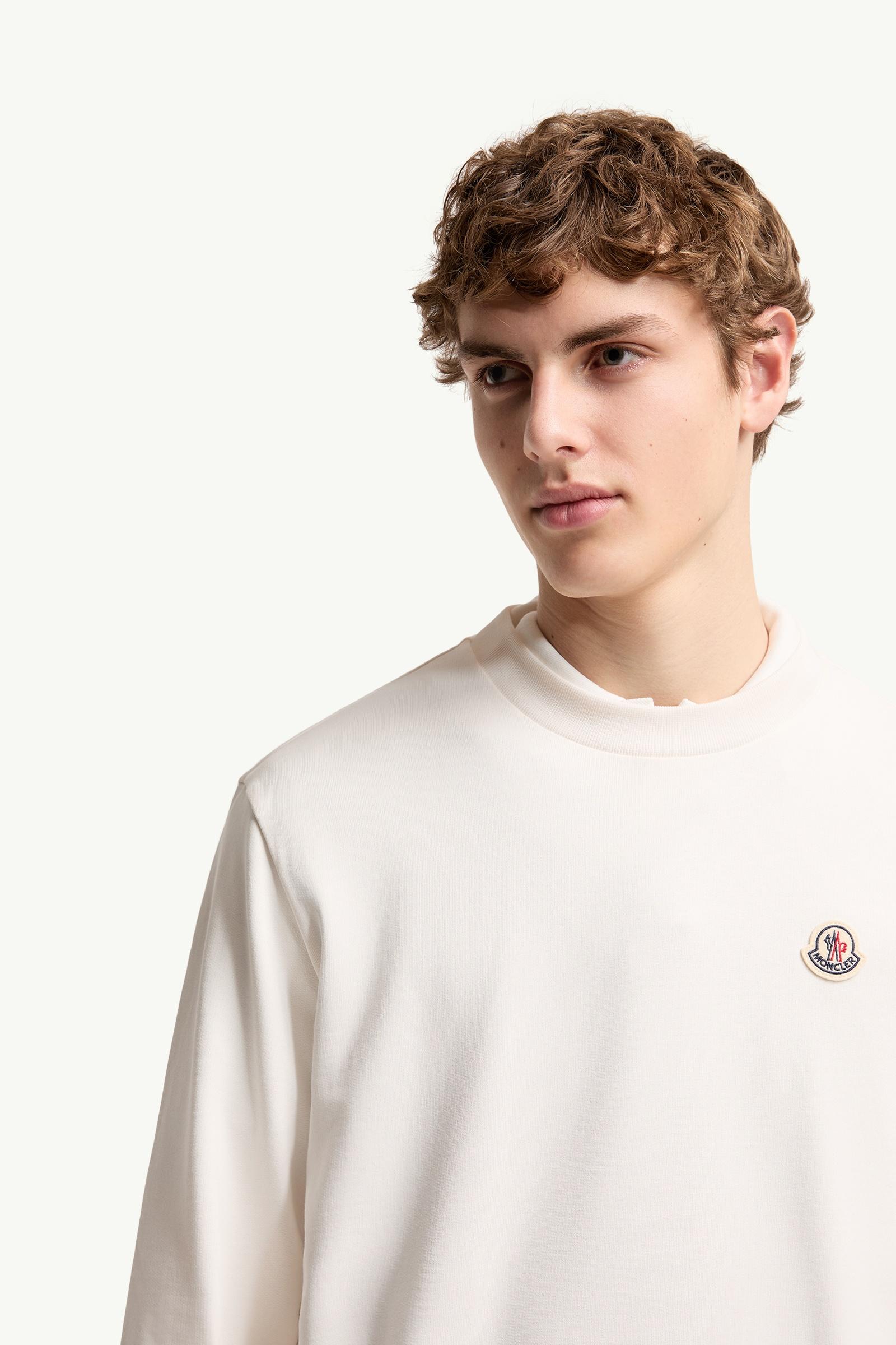 Moncler Logo Patch Cotton Sweatshirt White White