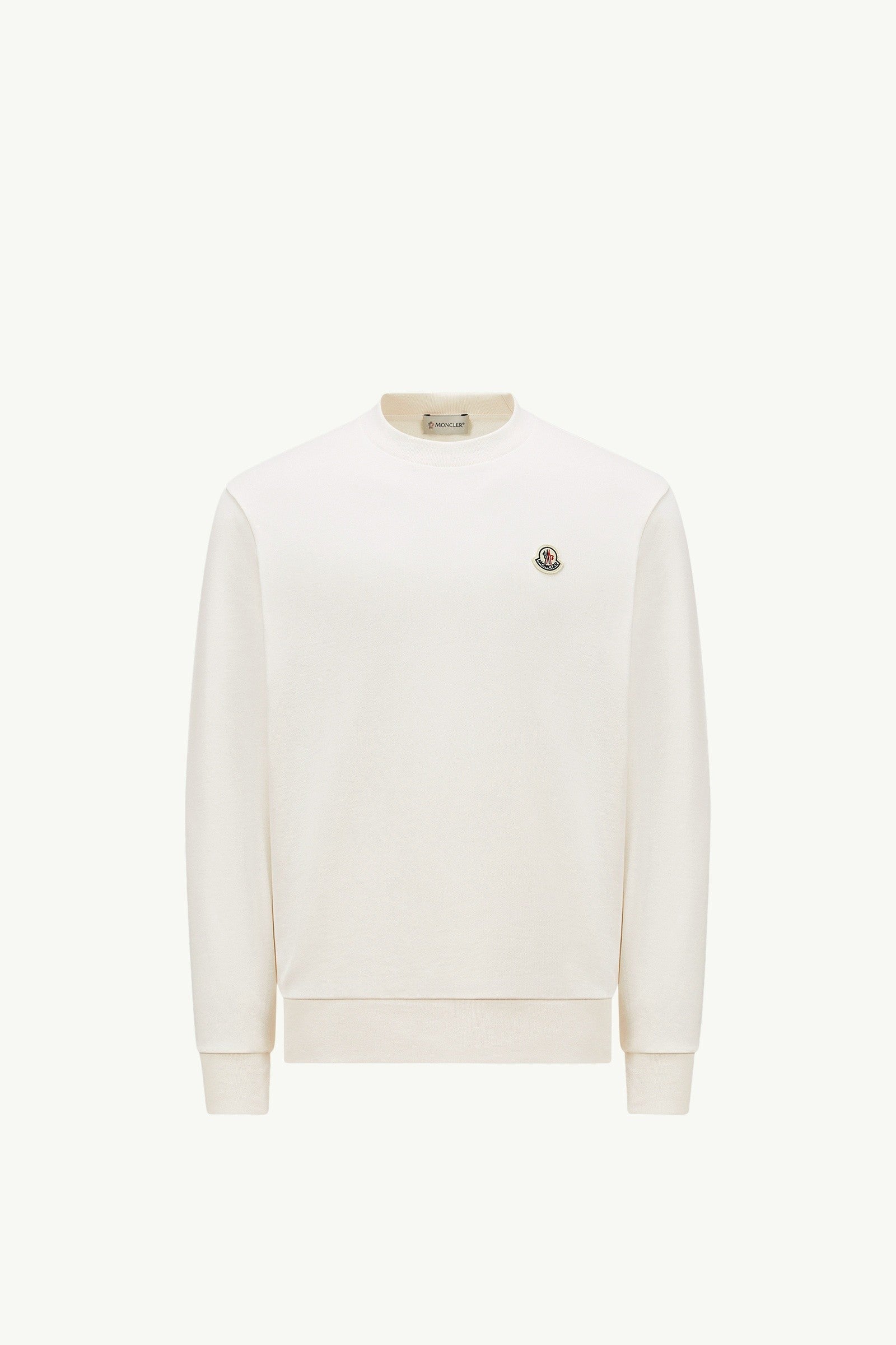 Moncler Logo Patch Cotton Sweatshirt White White