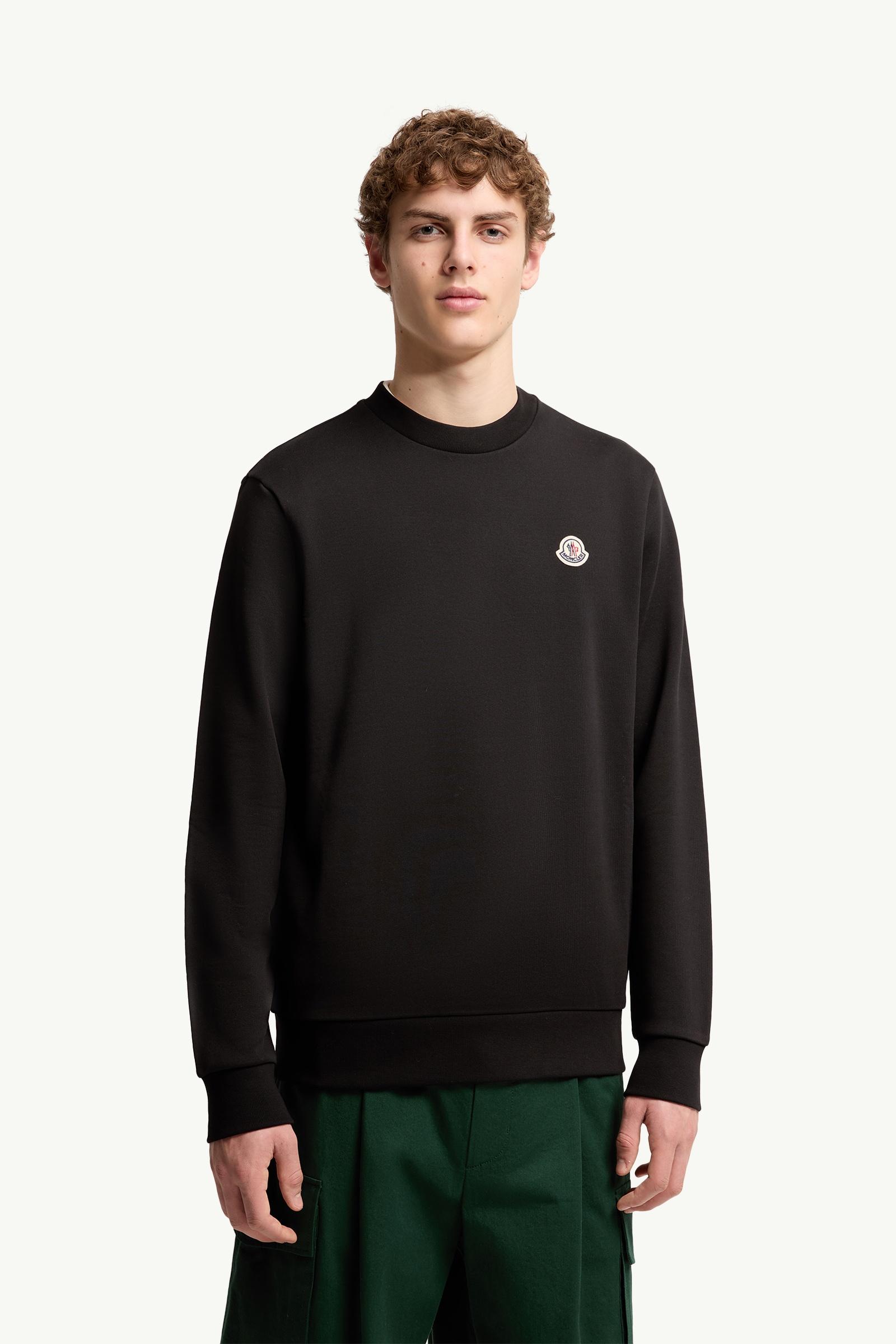Moncler Logo Patch Cotton Sweatshirt Black Black