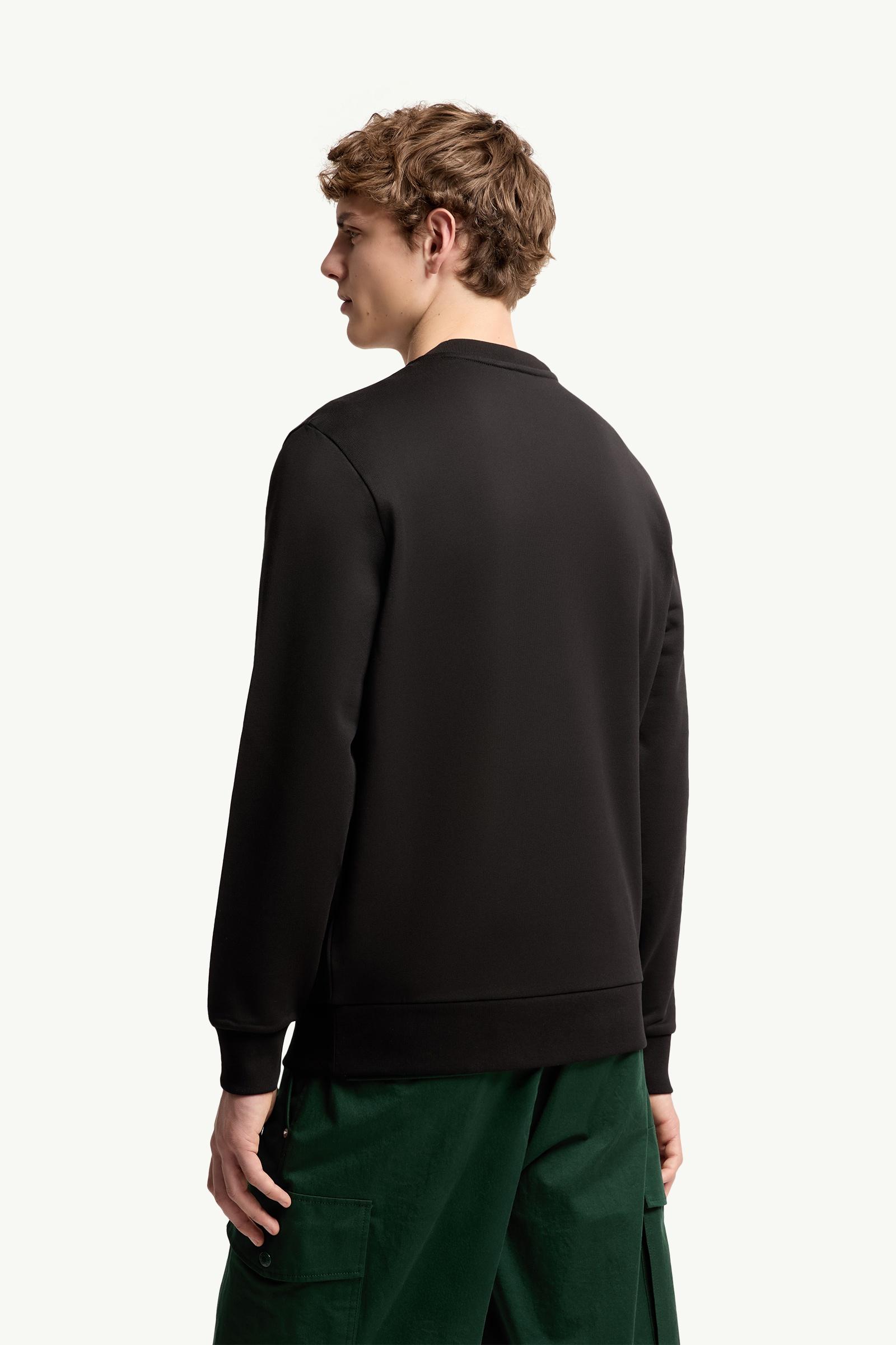 Moncler Logo Patch Cotton Sweatshirt Black Black