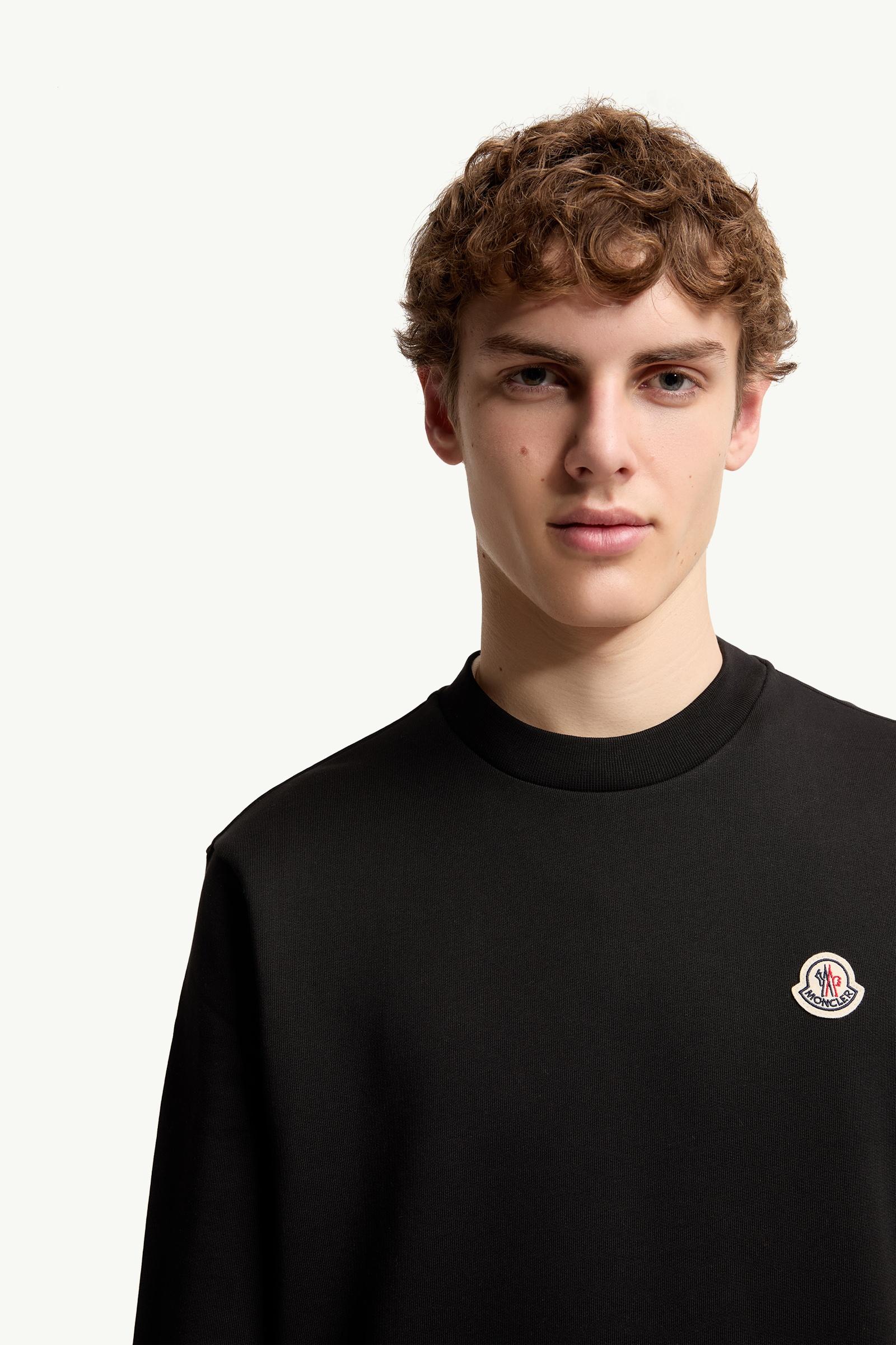 Moncler Logo Patch Cotton Sweatshirt Black Black
