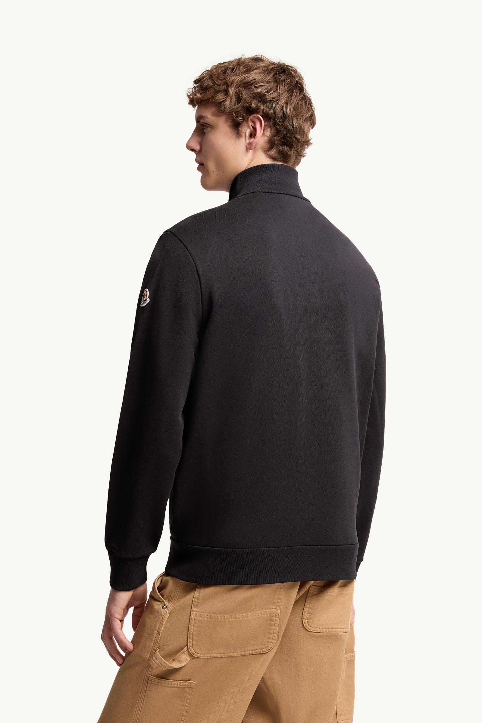 Moncler Tricolor-Trimmed Cotton Zip-Up Sweatshirt Night Blue Night Blue