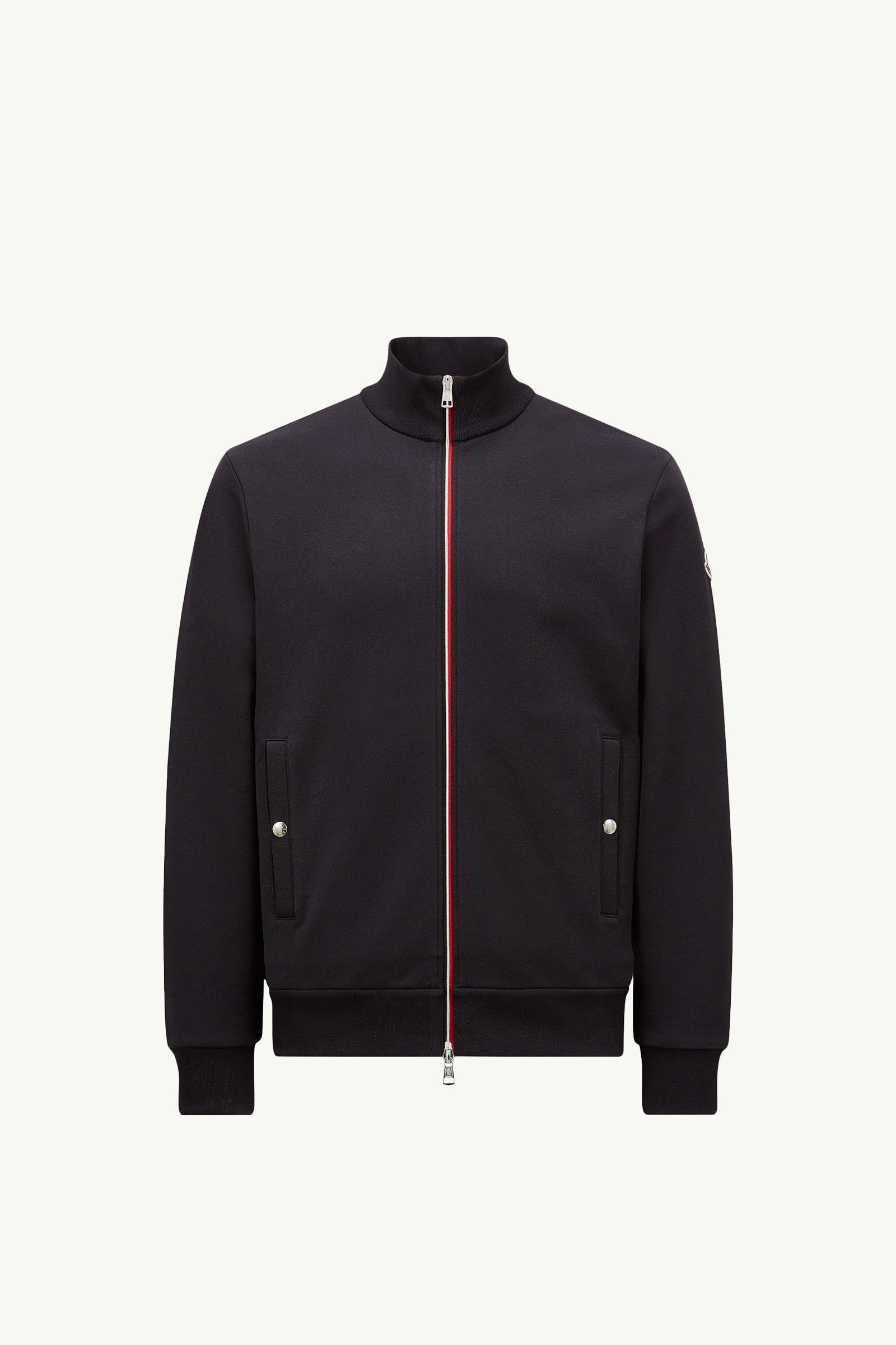 Moncler Tricolor-Trimmed Cotton Zip-Up Sweatshirt Night Blue Night Blue