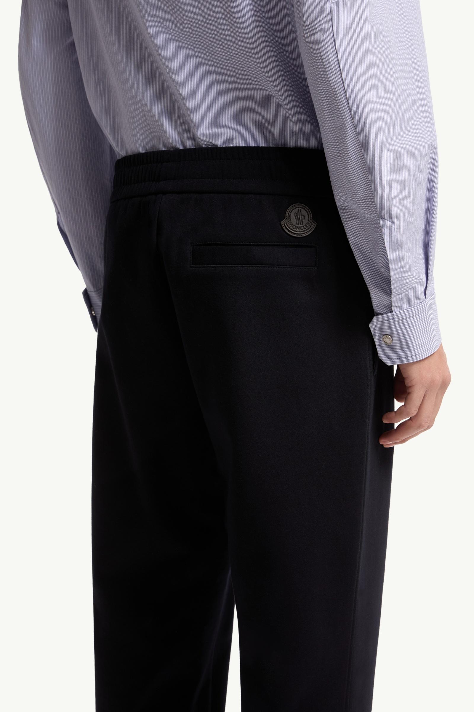 Moncler Leather Logo Cotton Blend Sweatpants Dark Blue Dark Blue