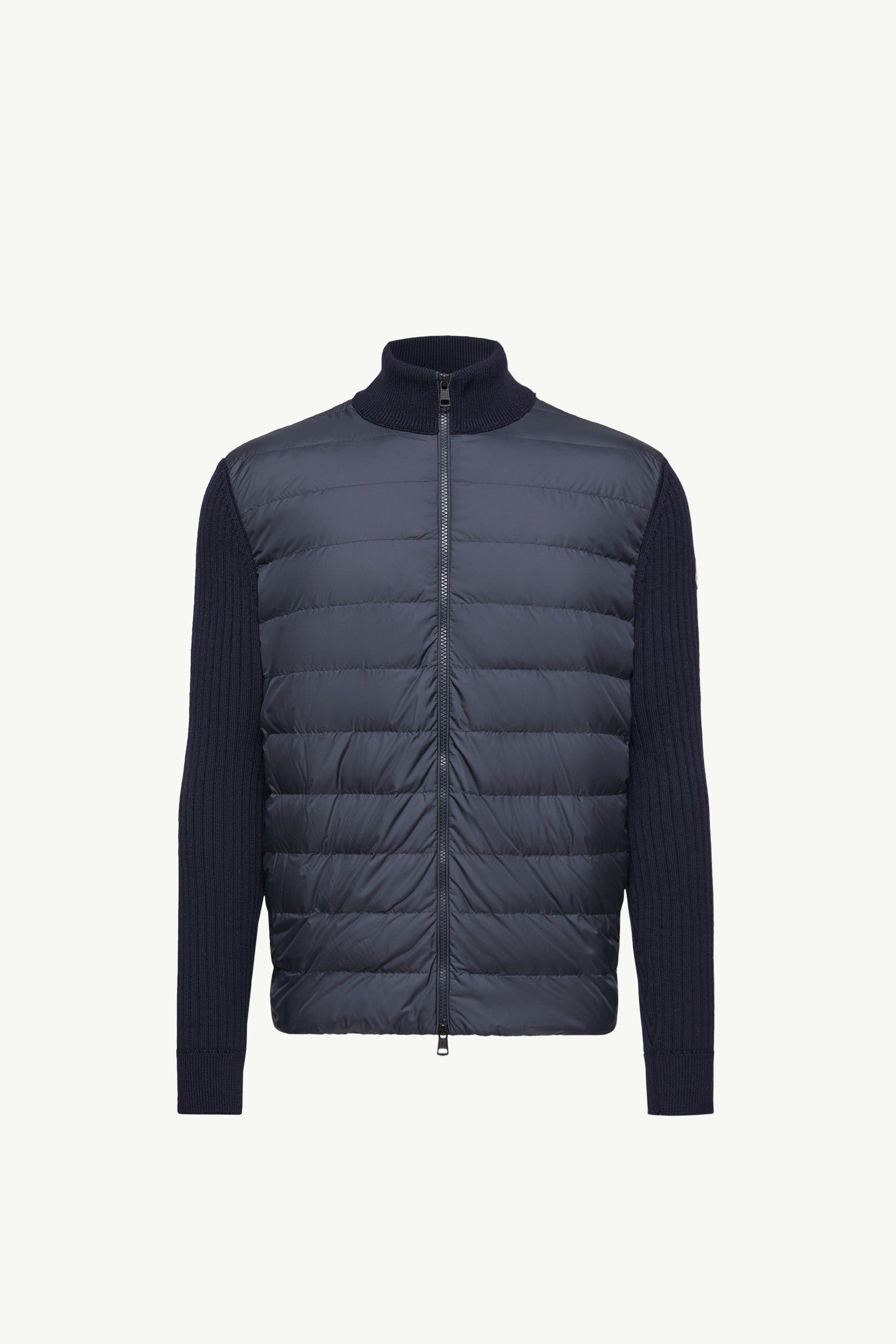Moncler Padded Wool Zip-Up Cardigan Navy Blue Navy Blue