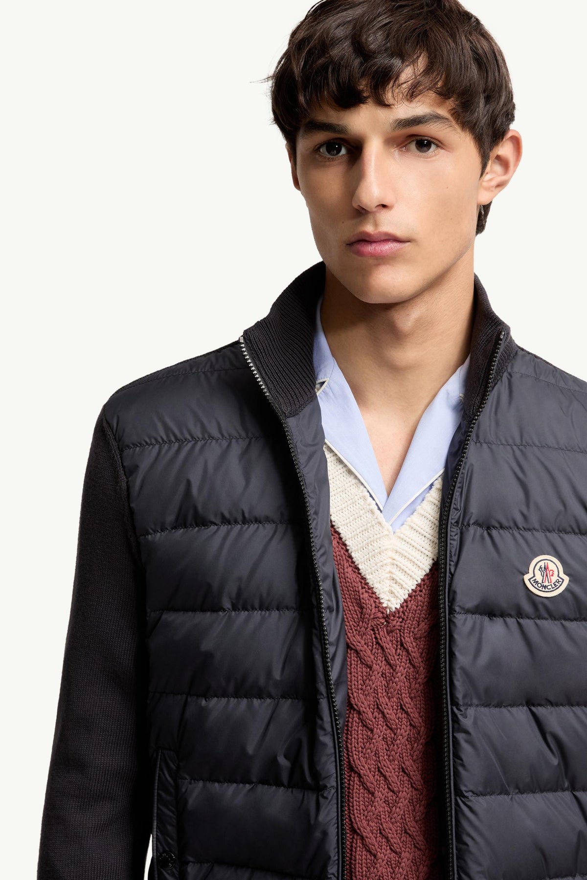 Moncler Padded Zip-Up Cotton Cardigan Dark Blue Dark Blue
