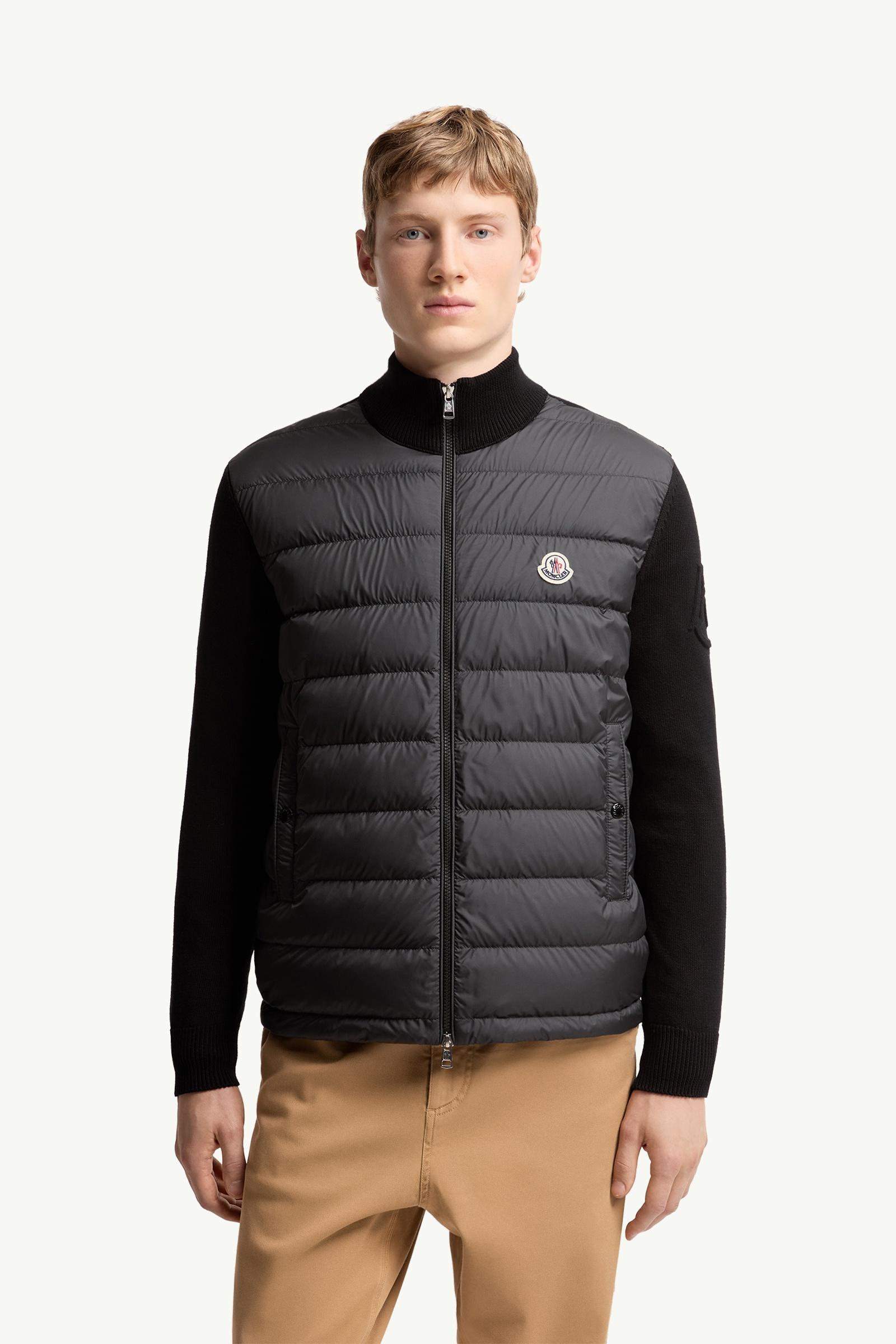 Moncler Padded Zip-Up Cotton Cardigan Black Black