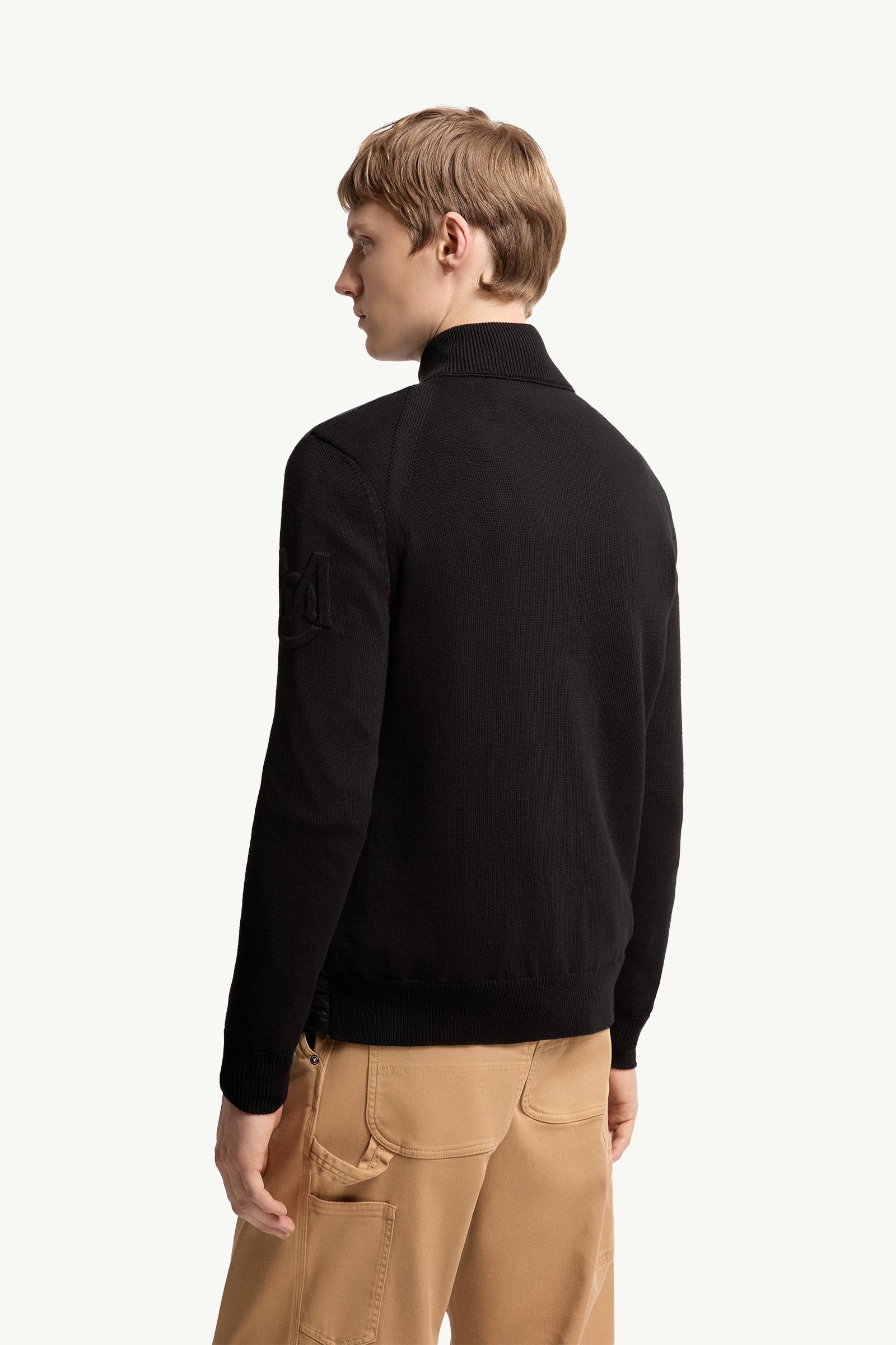 Moncler Padded Zip-Up Cotton Cardigan Black Black