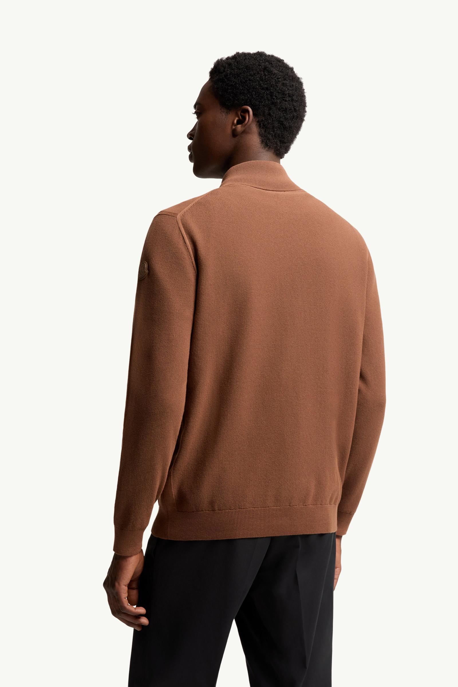 Moncler Cotton Zip-Up Cardigan Light Brown Light Brown