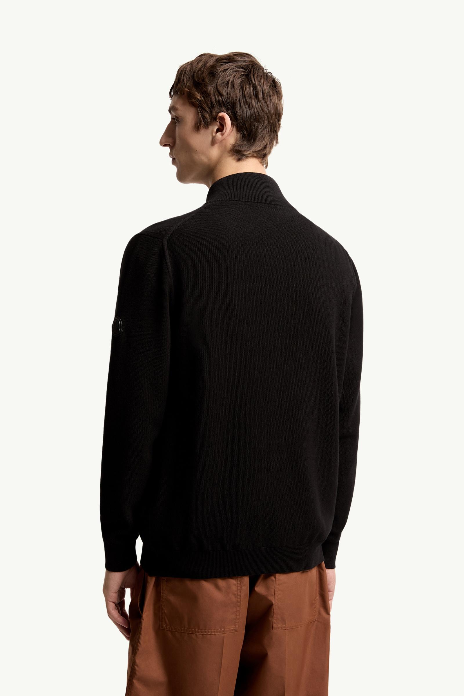Moncler Cotton Zip-Up Cardigan Black Black