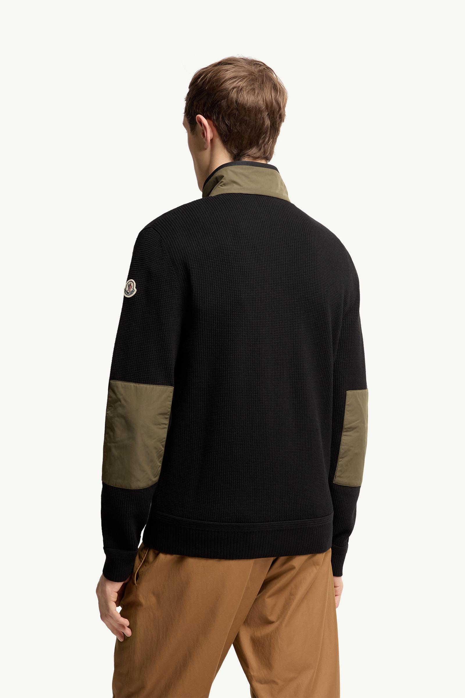 Moncler Zip-Up Cotton Cardigan Black Black