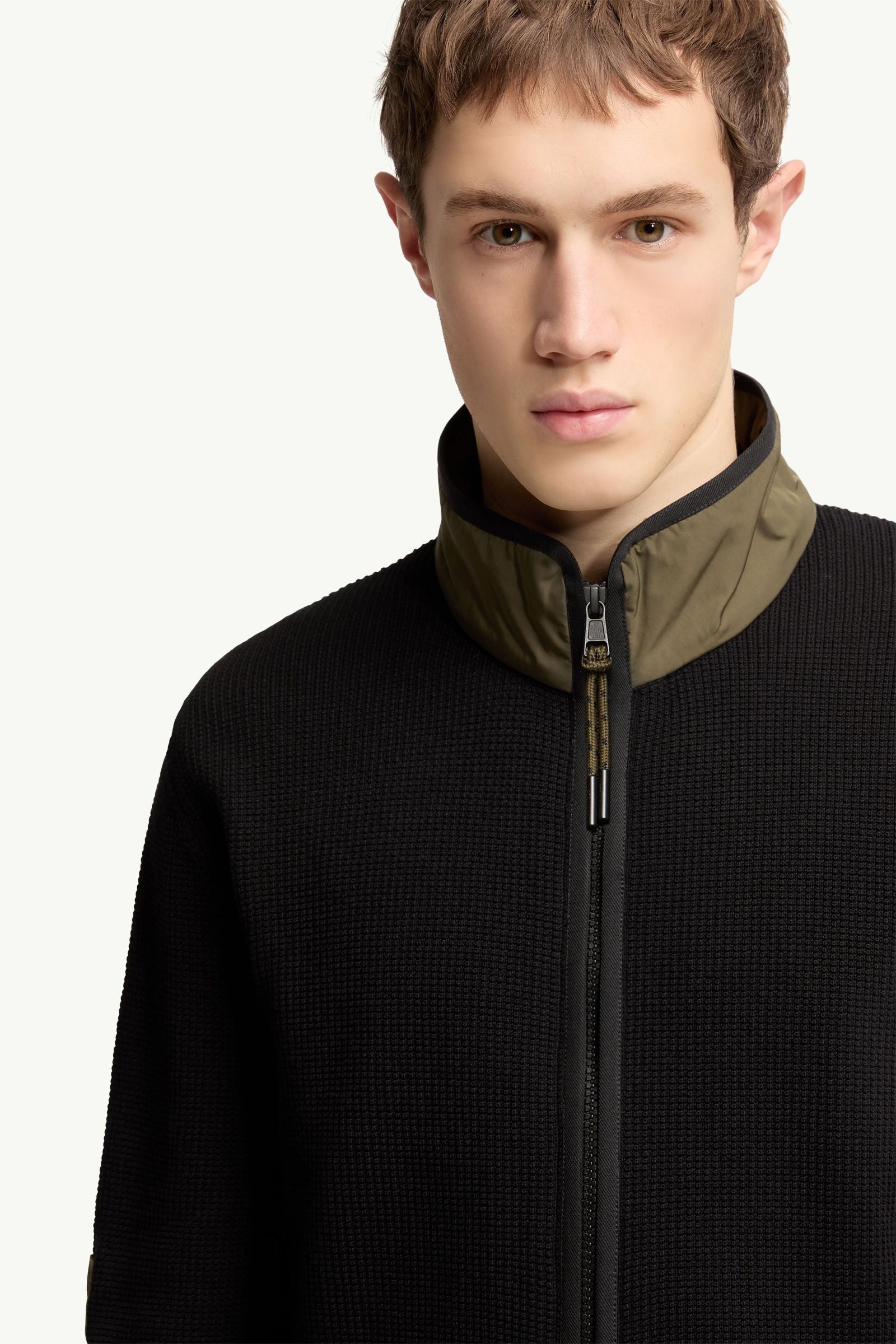 Moncler Zip-Up Cotton Cardigan Black Black