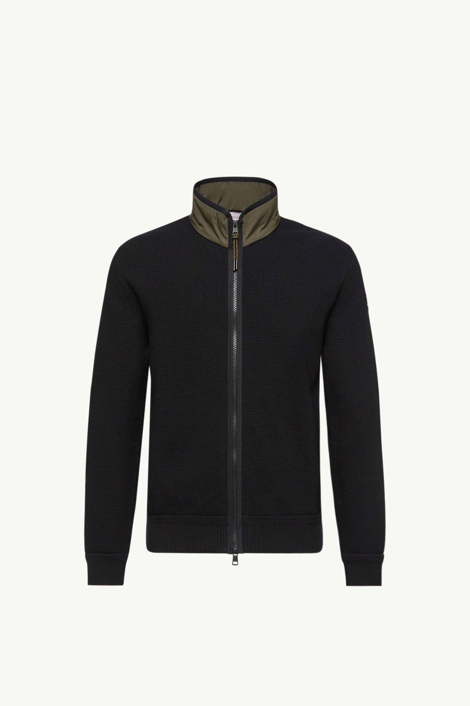 Moncler Zip-Up Cotton Cardigan Black Black