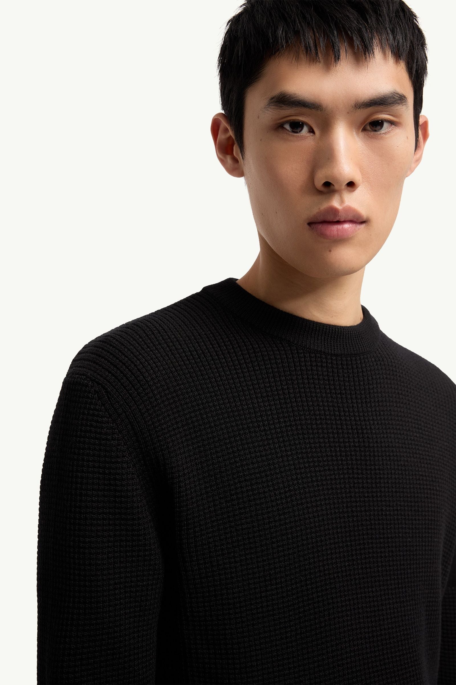Moncler Logo Wool Sweater Black Black