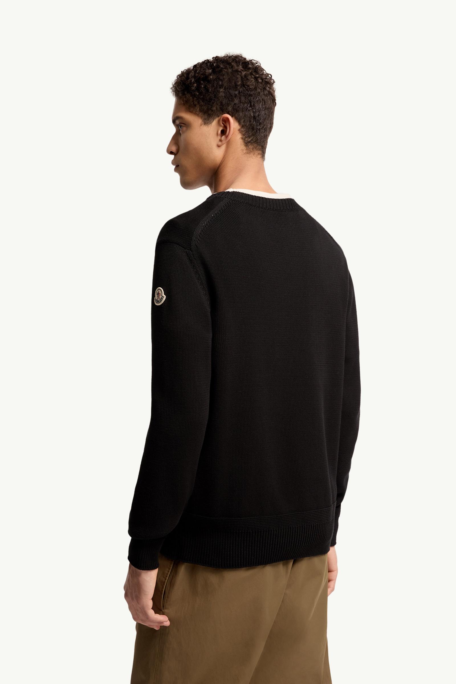 Moncler Logo Patch Cotton Sweater Black Black