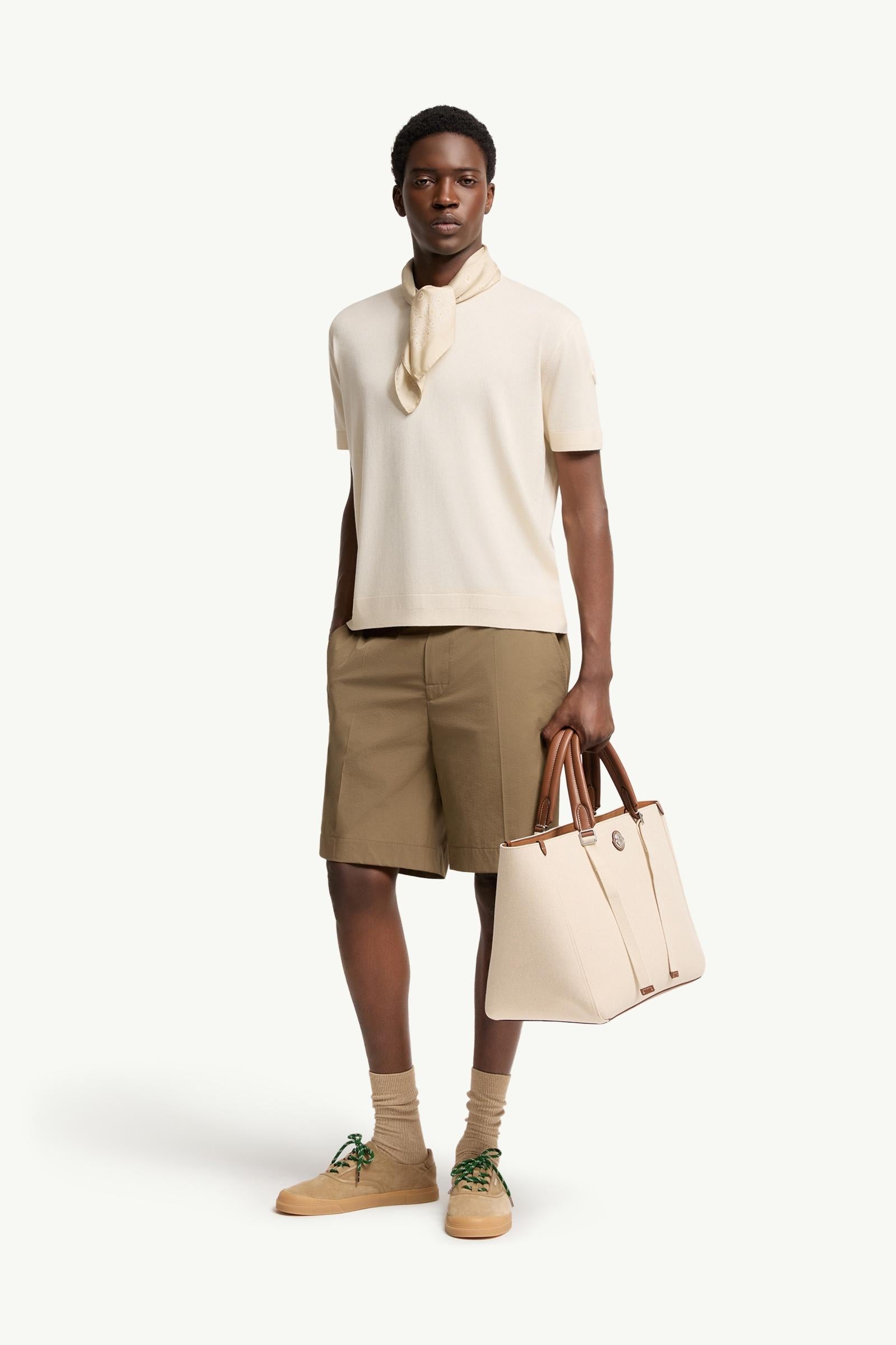 Moncler Silk & Cotton T-Shirt White White