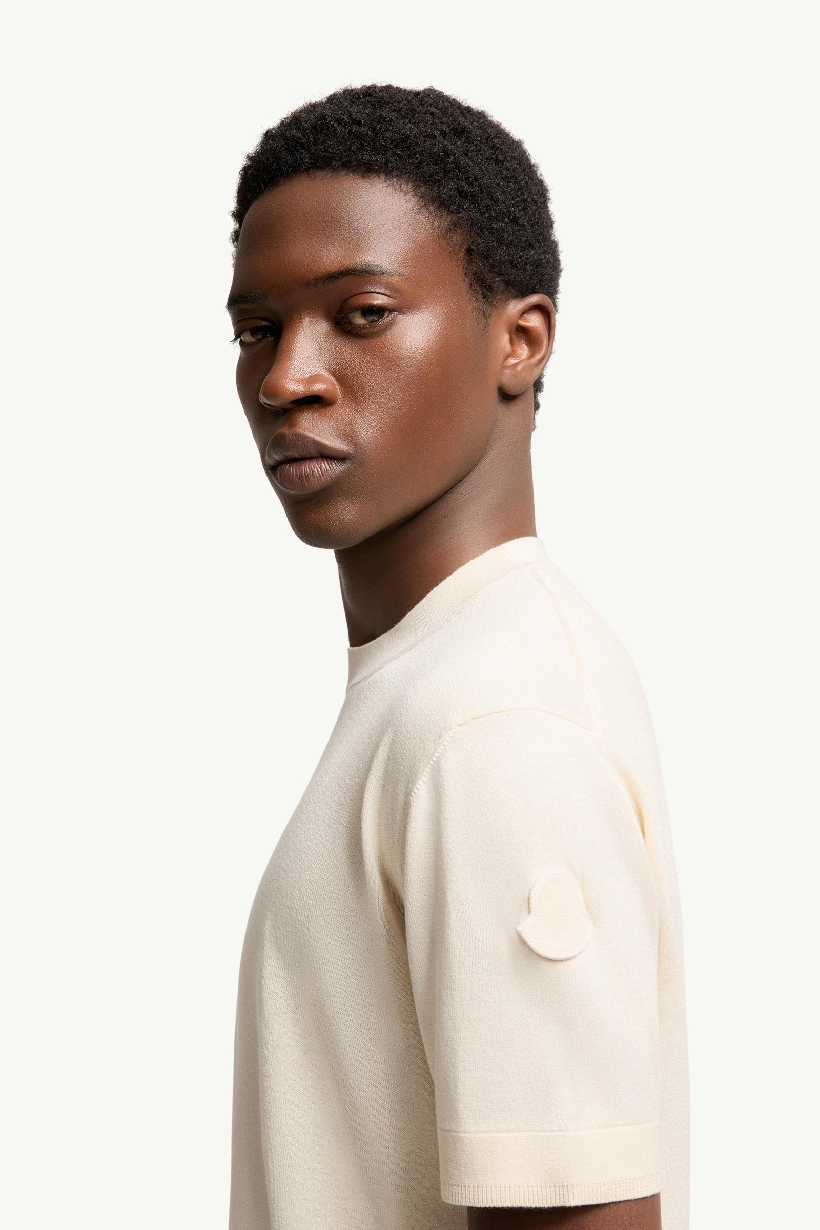 Moncler Silk & Cotton T-Shirt White White