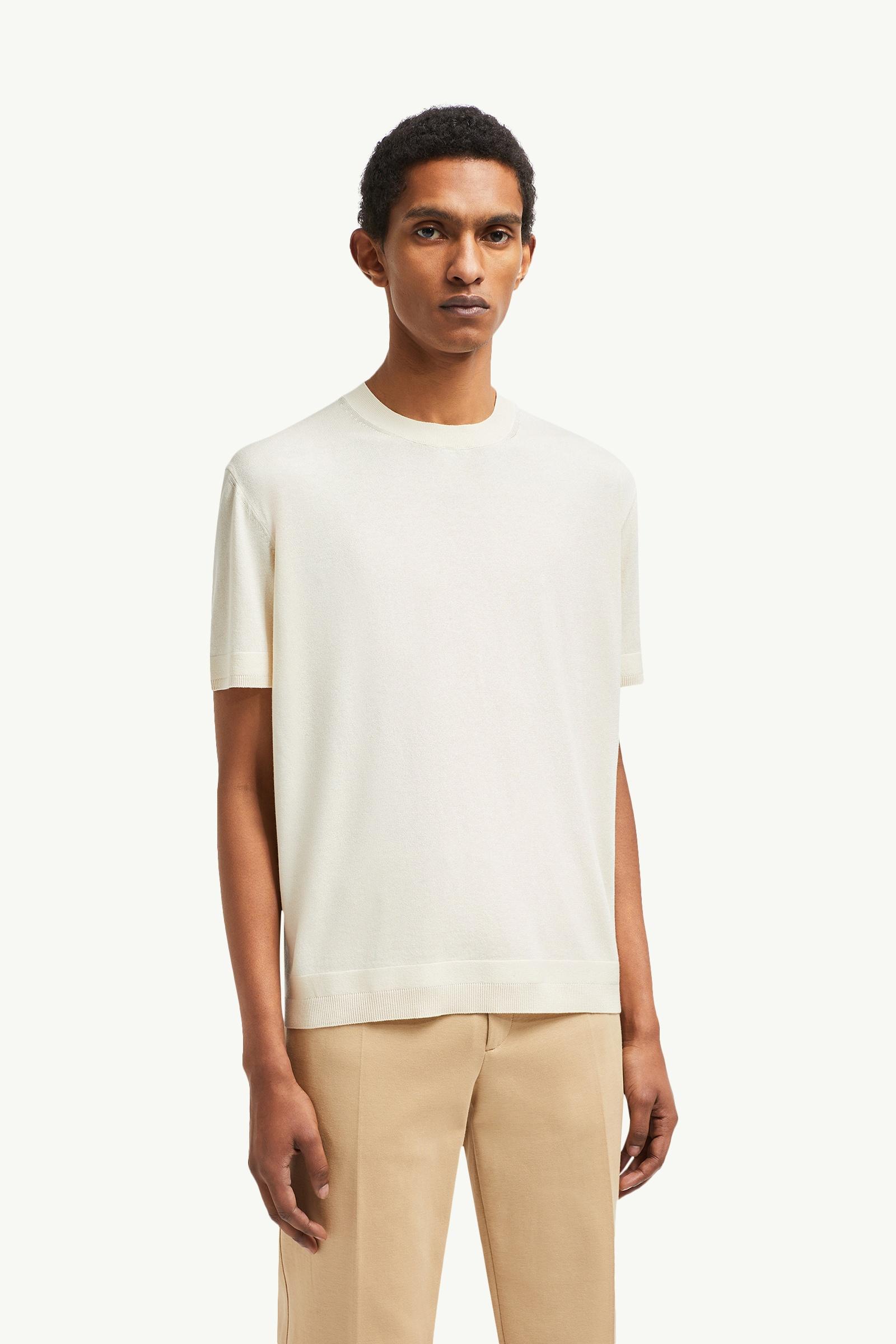 Moncler Silk & Cotton T-Shirt White White