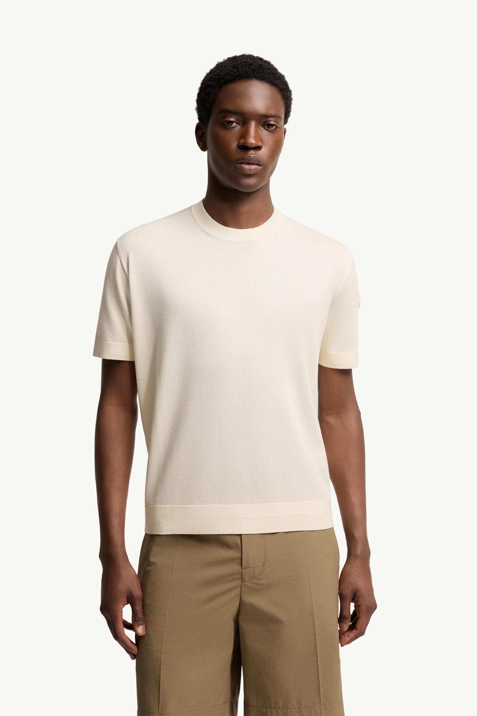 Moncler Silk & Cotton T-Shirt White White