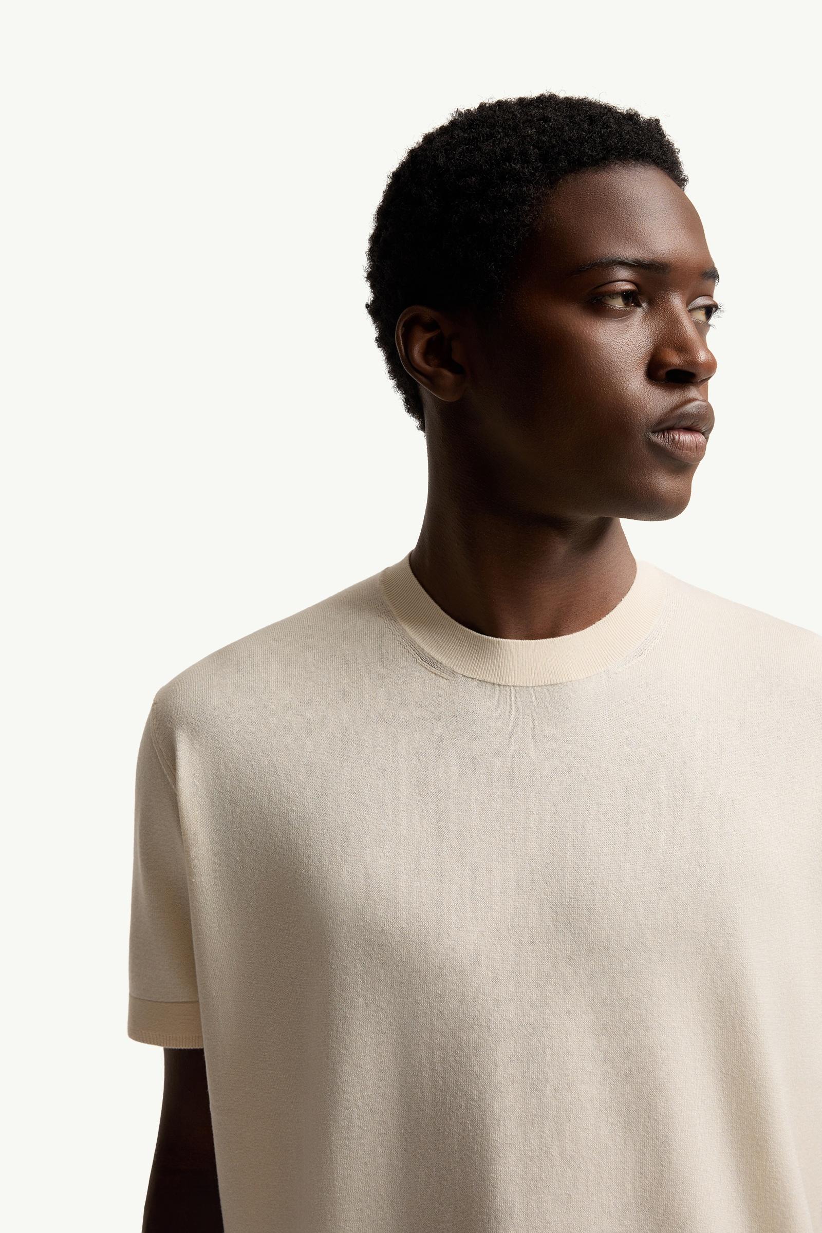 Moncler Silk & Cotton T-Shirt White White