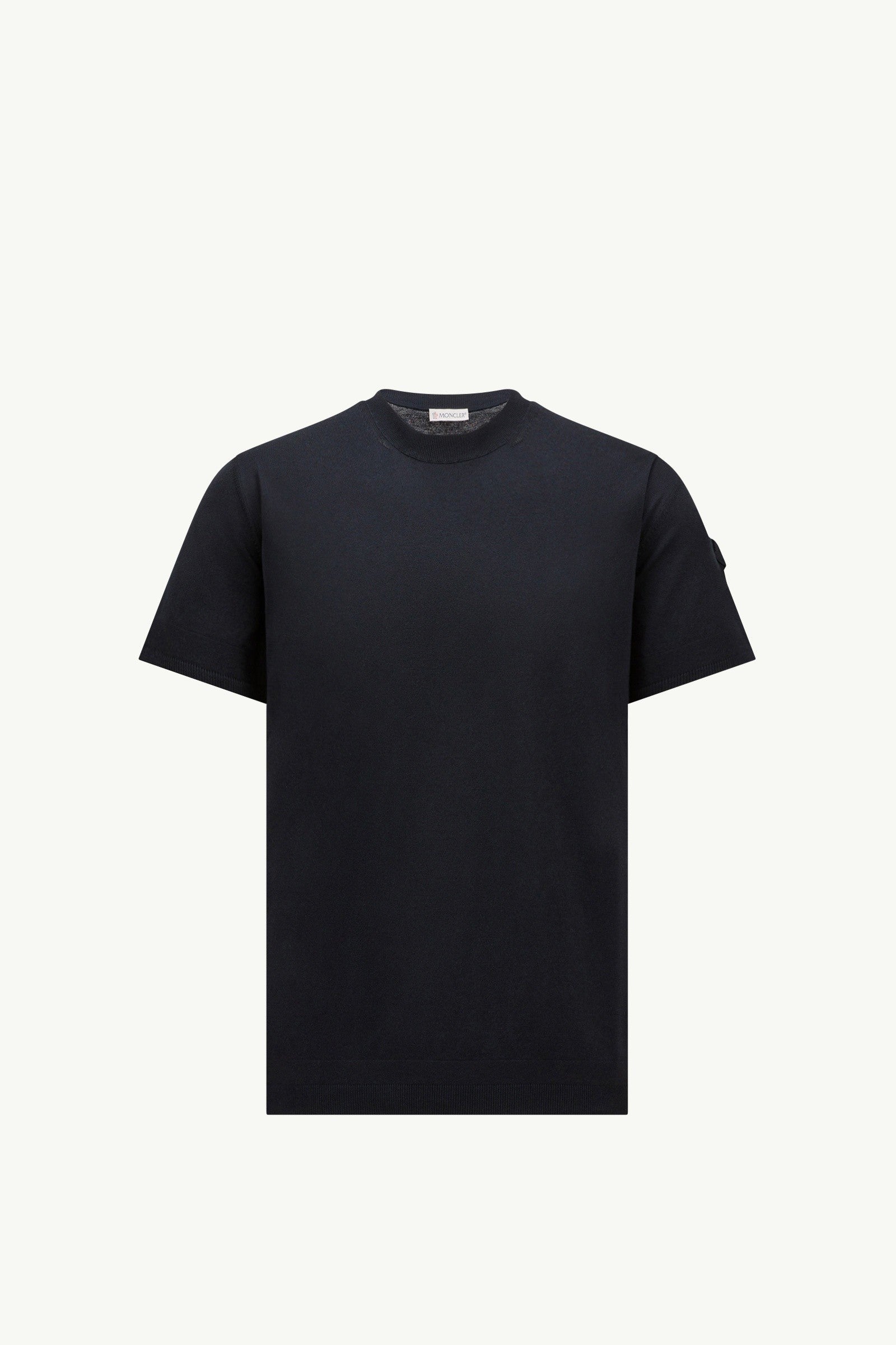 Moncler Silk & Cotton T-Shirt Navy Blue Navy Blue