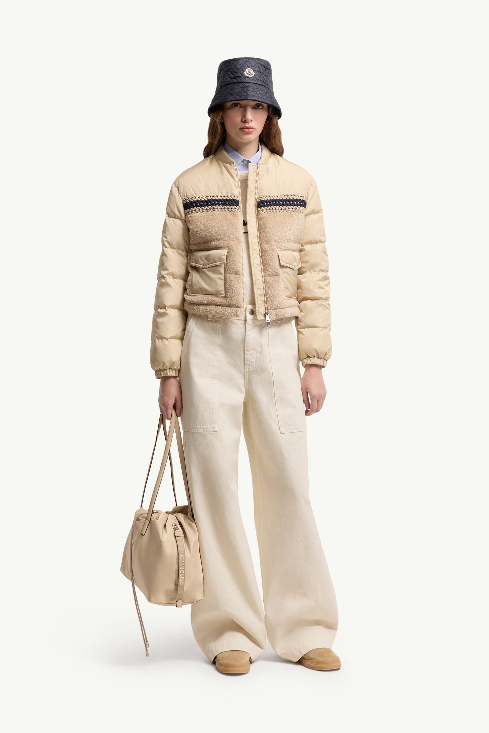 Moncler Leather Logo Cotton Pants Light Beige Light Beige