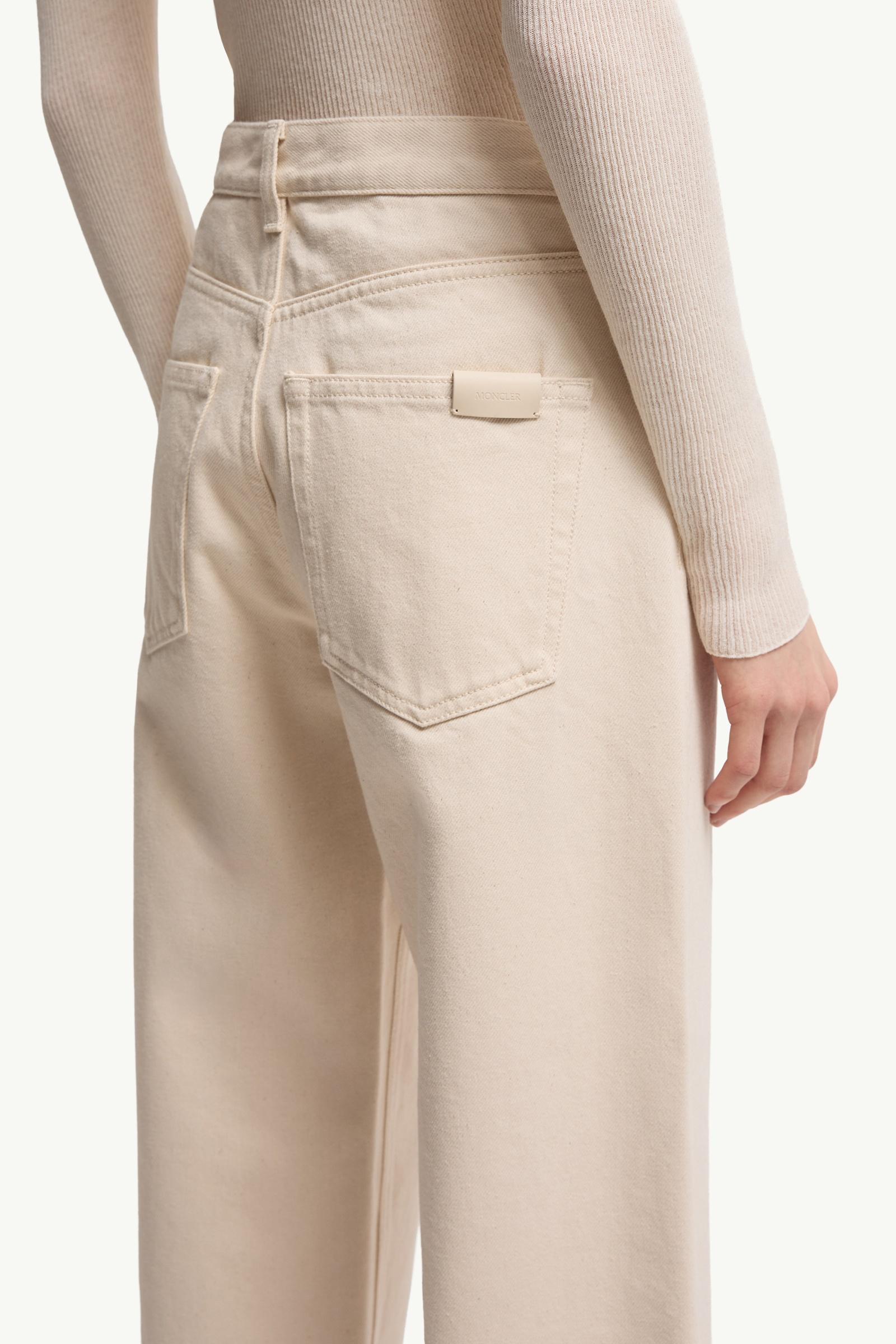 Moncler Cropped Jeans White Ivory White Ivory