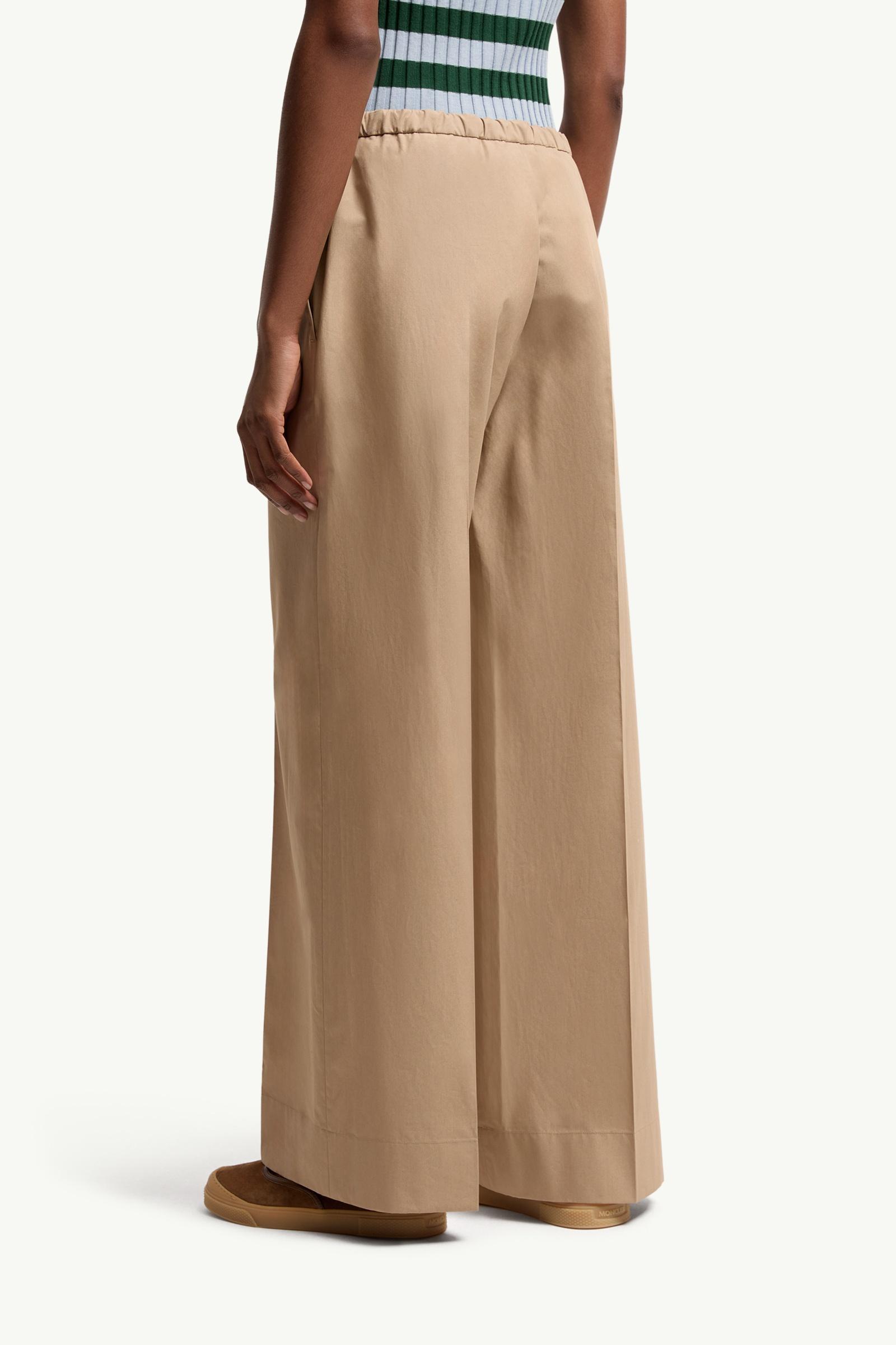 Moncler Cotton Poplin Pants Beige Beige
