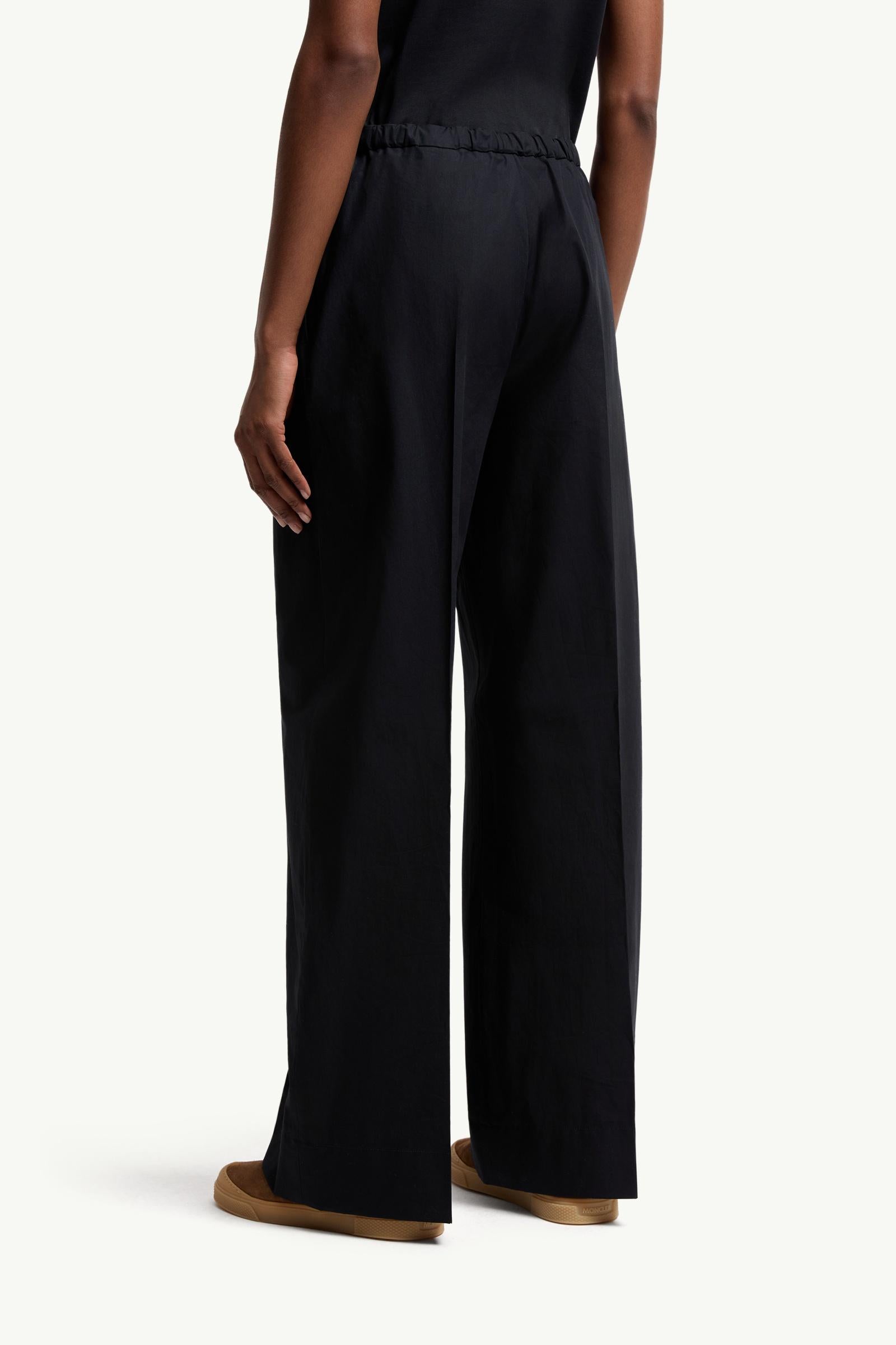 Moncler Cotton Poplin Pants Navy Blue Navy Blue